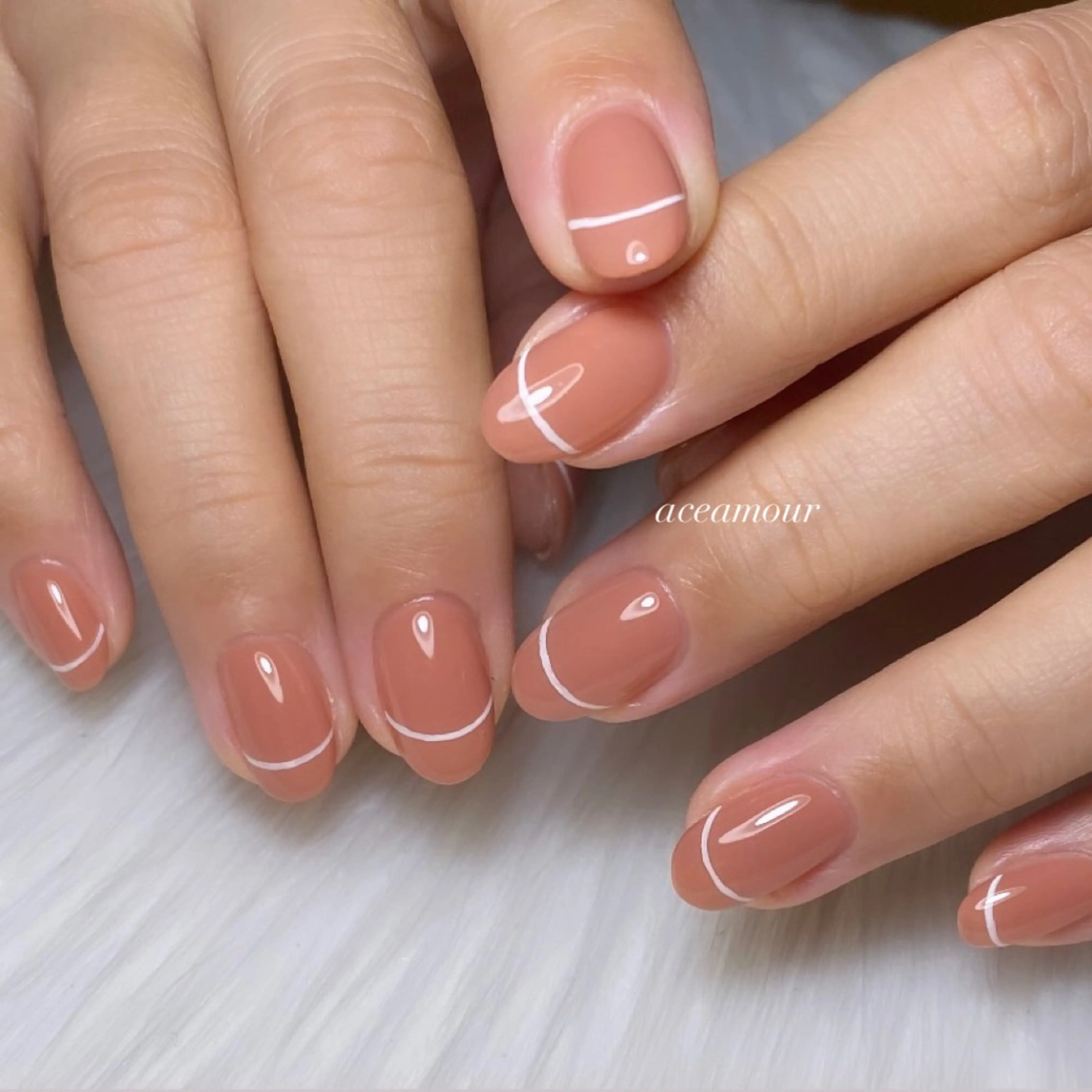 ネイル ワンカラーネイル ホワイト ネイル/耳つぼ /新ホワイトニングのネイルデザイン