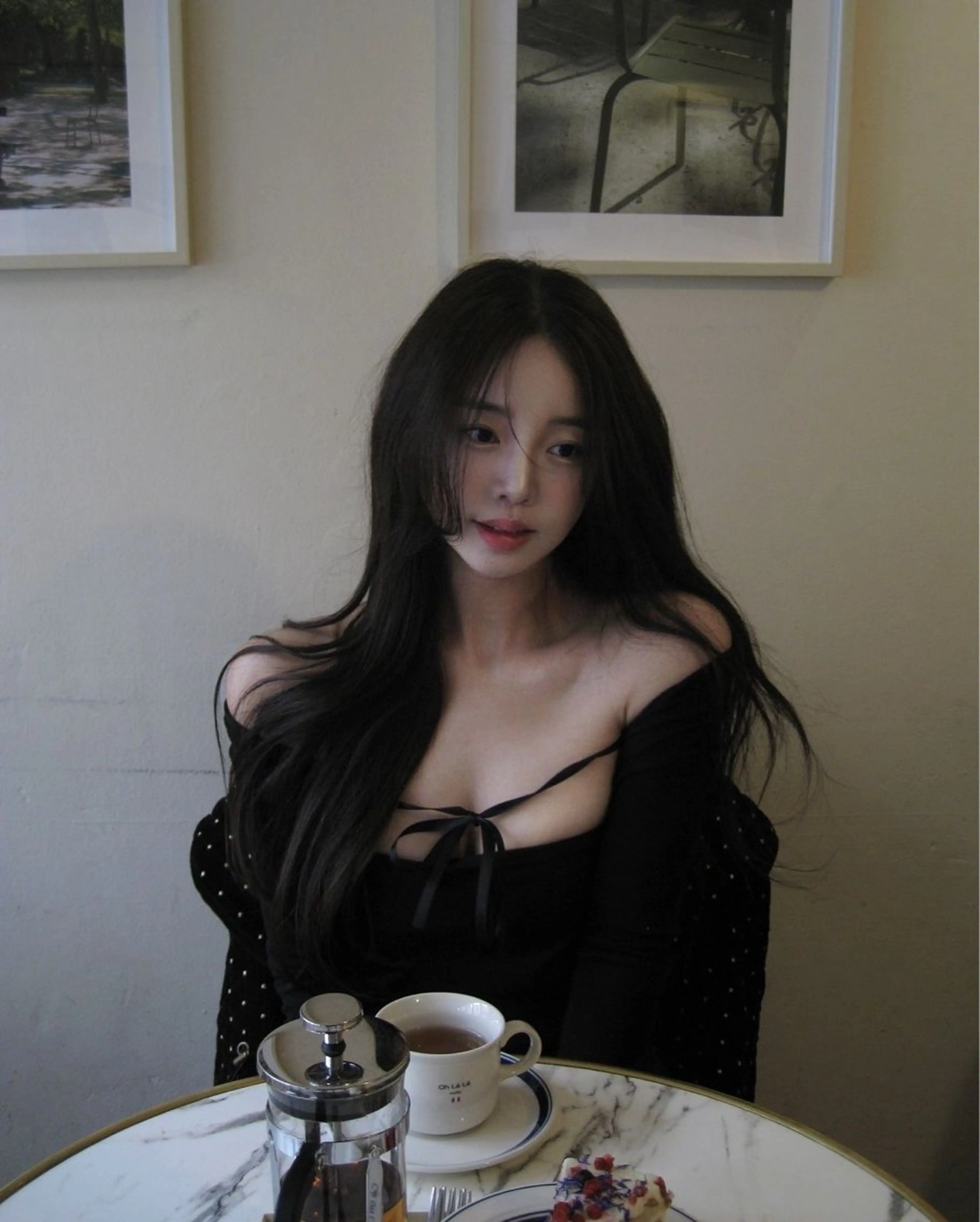 ロング カラー カット ヘアカラー 韓国風暗髪ヘア🤍 🫧MIREIのヘアスタイル