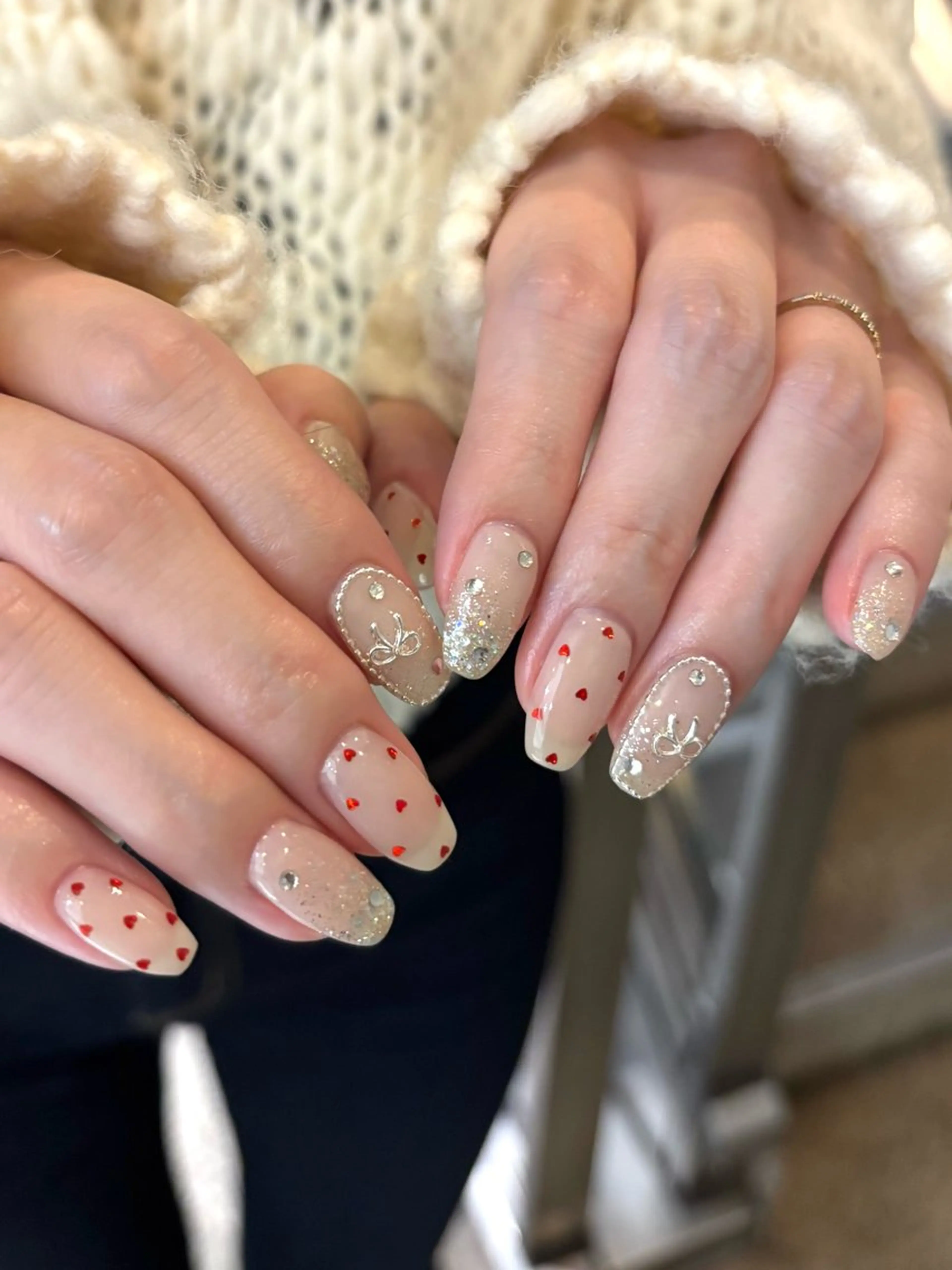 ネイル ドット ハート ハンドネイル N° nail_ fuyukaのネイルデザイン