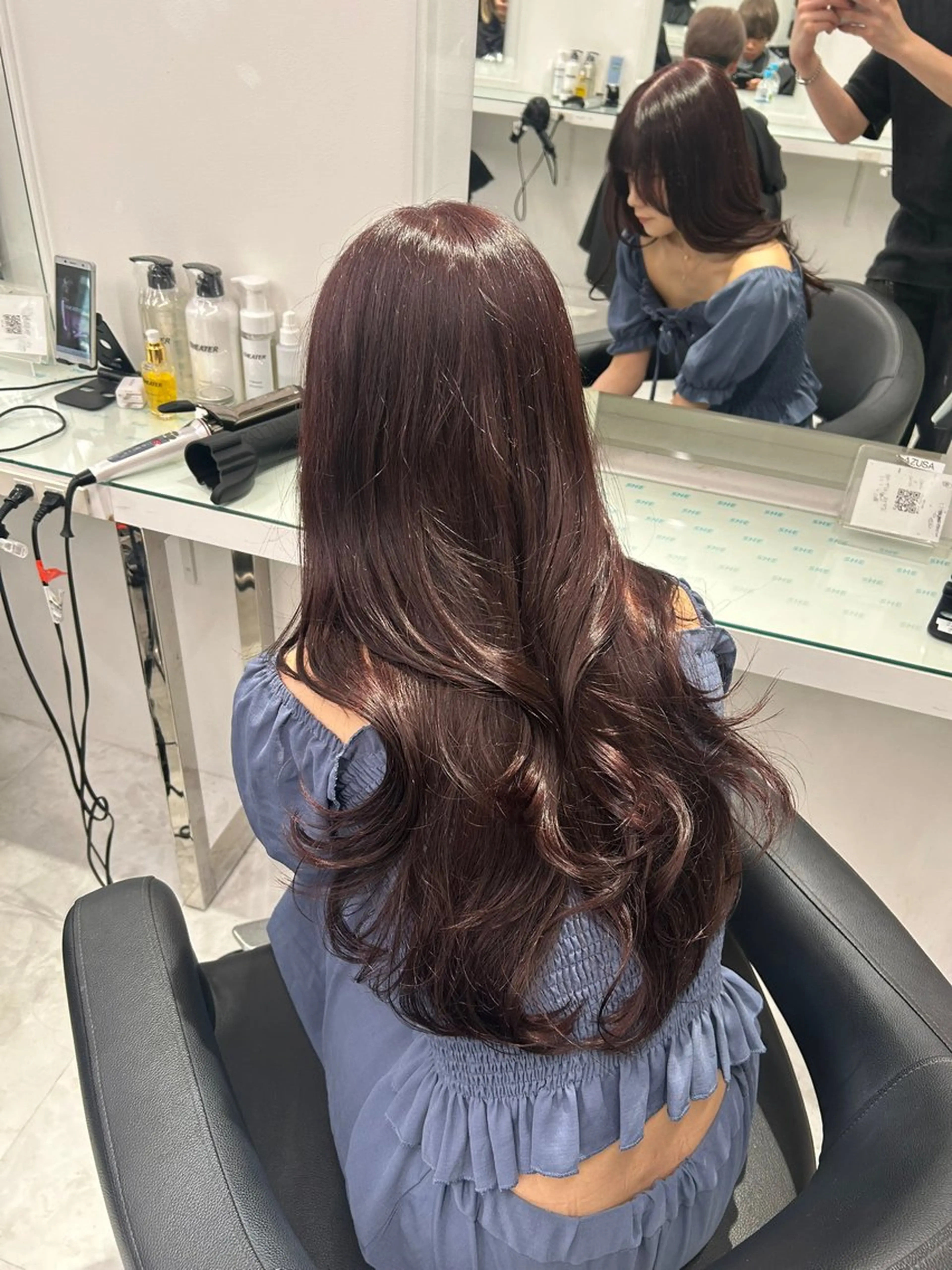 ロング カラー ヘアアレンジ ヘアカラー ブリーチ無し透明感 🕊AZUSAのヘアスタイル