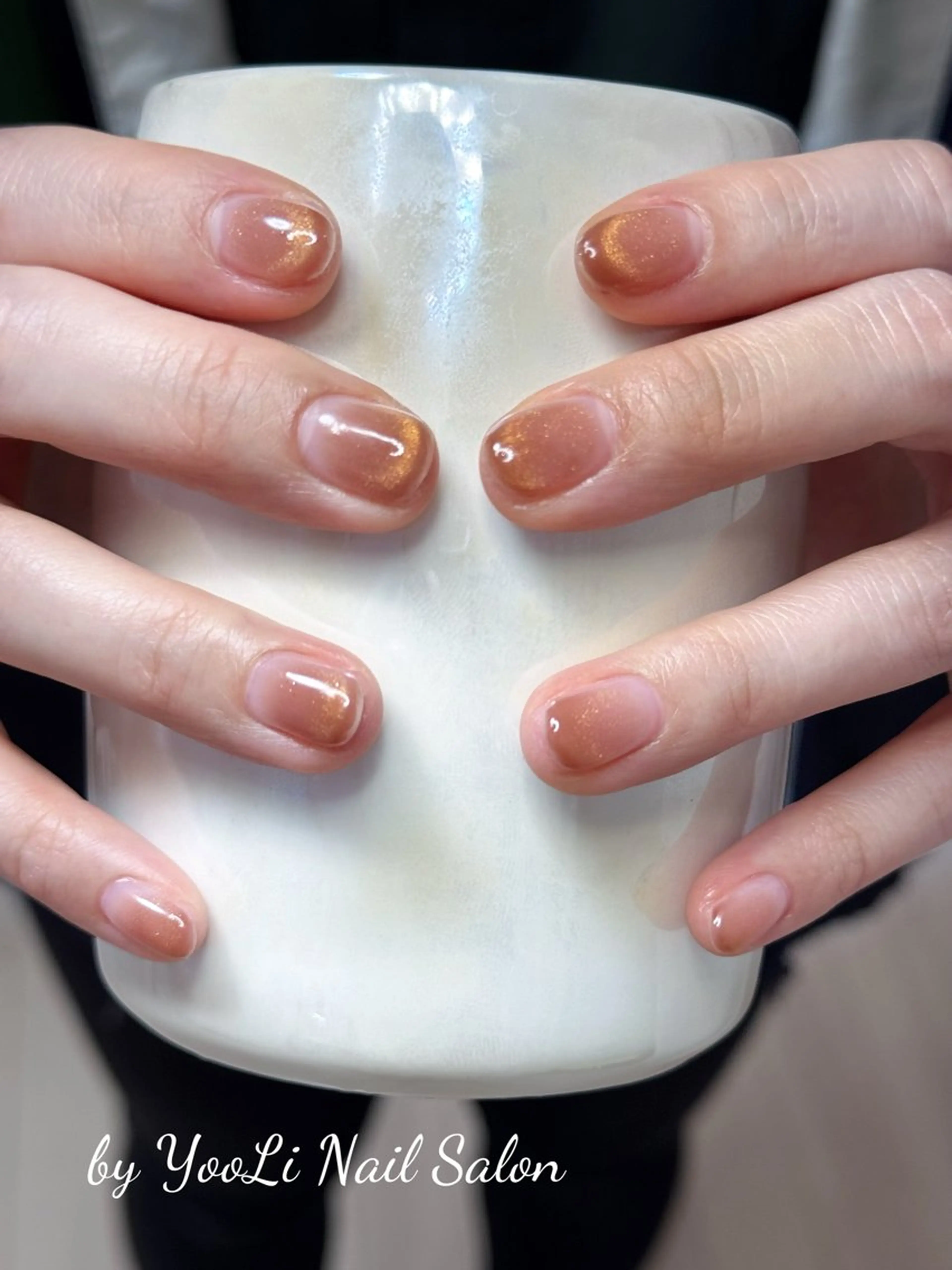 ネイル アートネイル オーロラネイル チークネイル フレンチネイル ガラスフレンチ ハンドネイル 🎀🎀YooLi Nail Salonのネイルデザイン