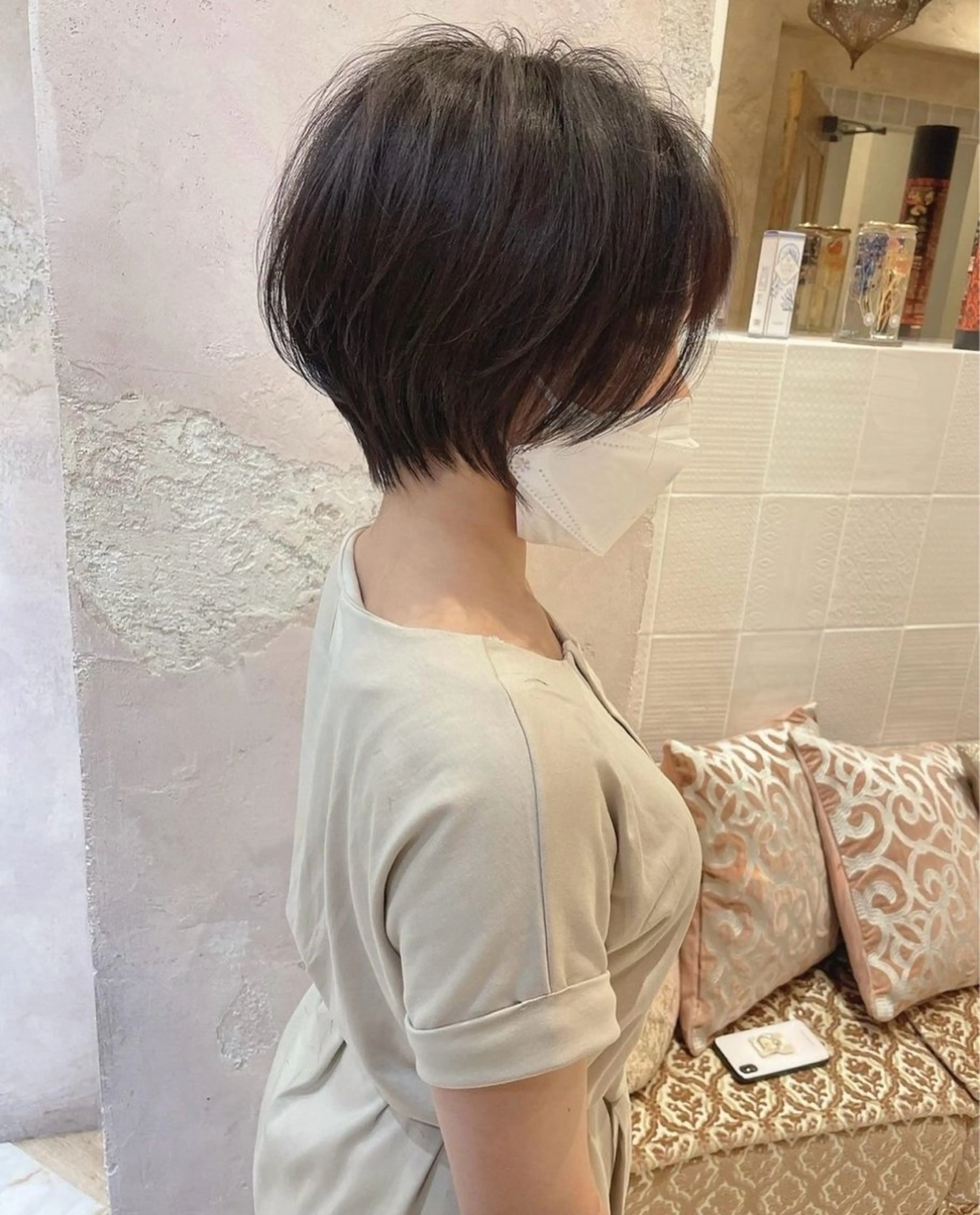 ショート カラー ❤️ブリーチなし💚 ダブルカラー平野実花のヘアスタイル