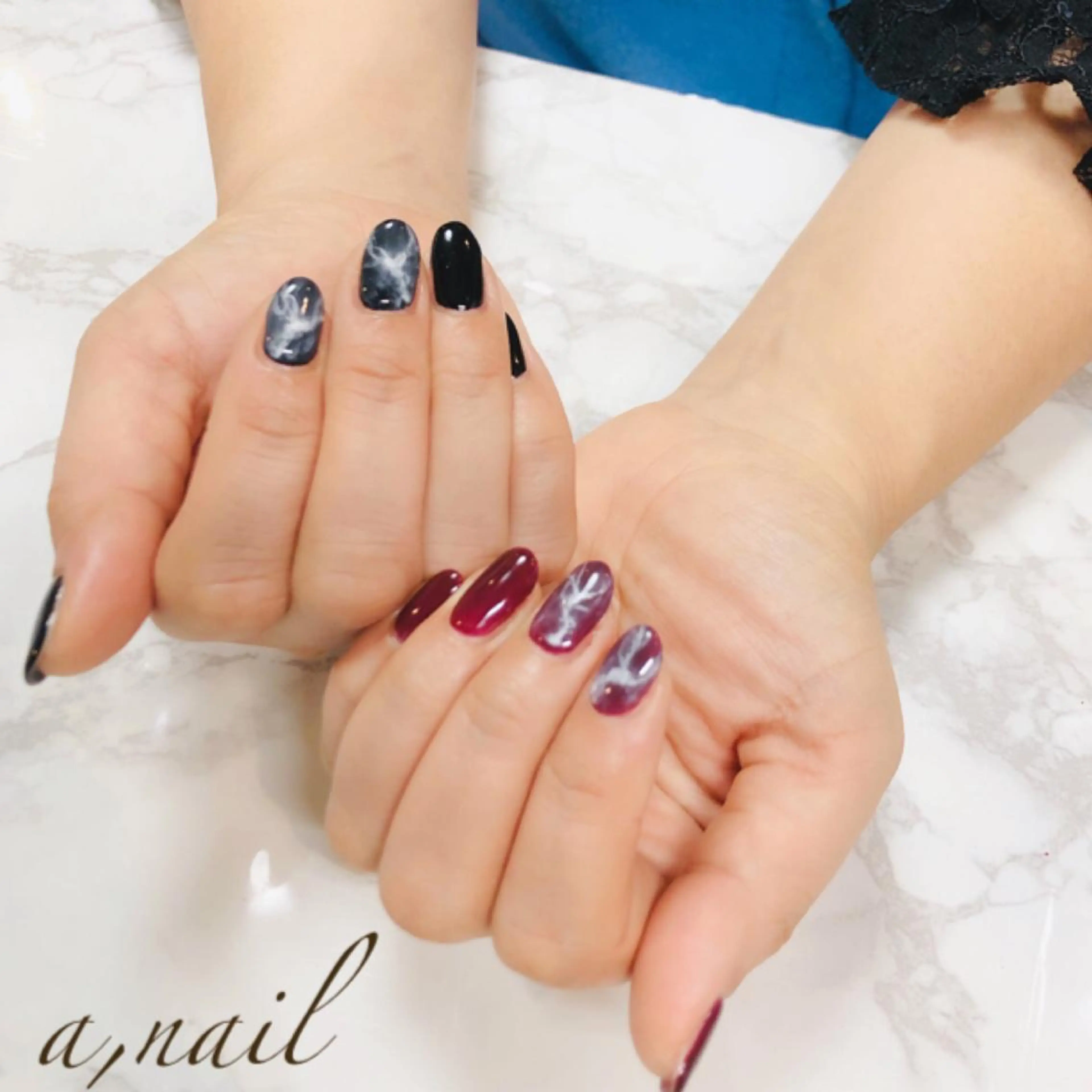 ネイル フットネイル ラメ(グリッター) マグネットネイル ニュアンスネイル オフィスネイル ハンドネイル ネイルサロン エーネイルのネイルデザイン