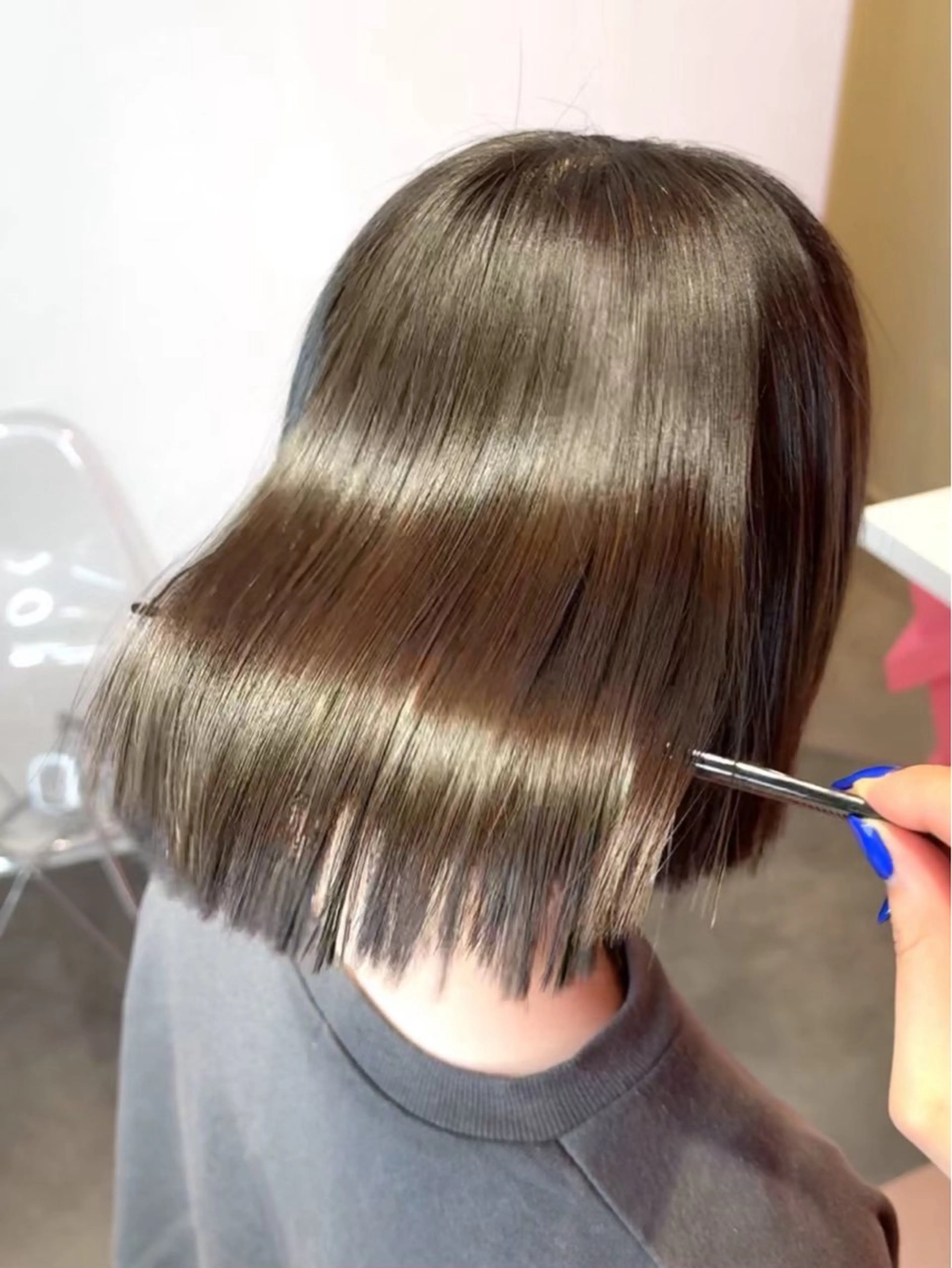 ミディアム カット 縮毛矯正 トリートメント ボブ/縮毛矯正/ 髪質改善/渋谷/美月のヘアスタイル