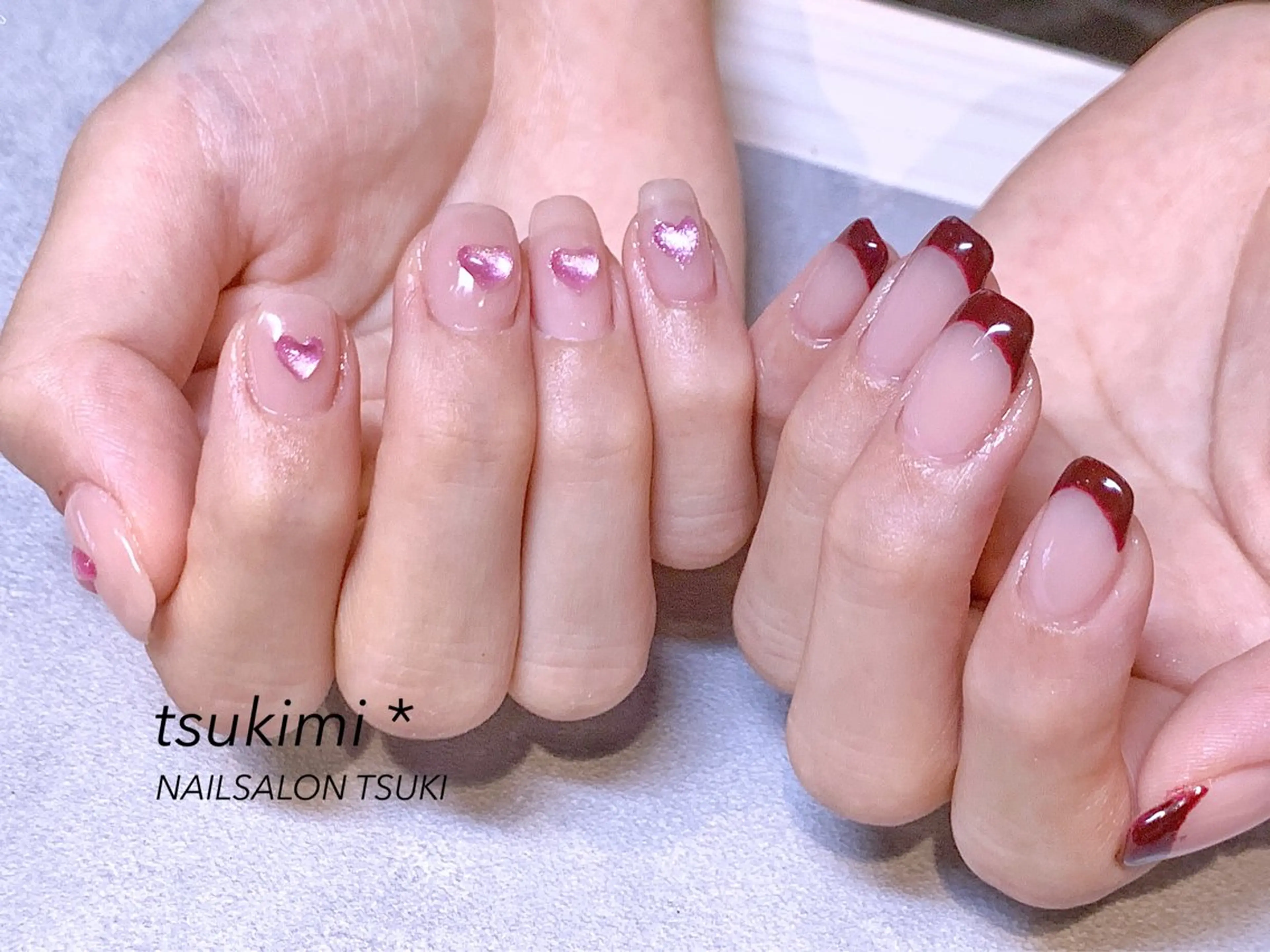 ネイル クリアネイル フレンチネイル ジェルネイル 持ち込み ぷっくりネイル ハンドネイル ハンドケア Tsuki.所属・Nailsalon Tsuki.のネイルデザイン