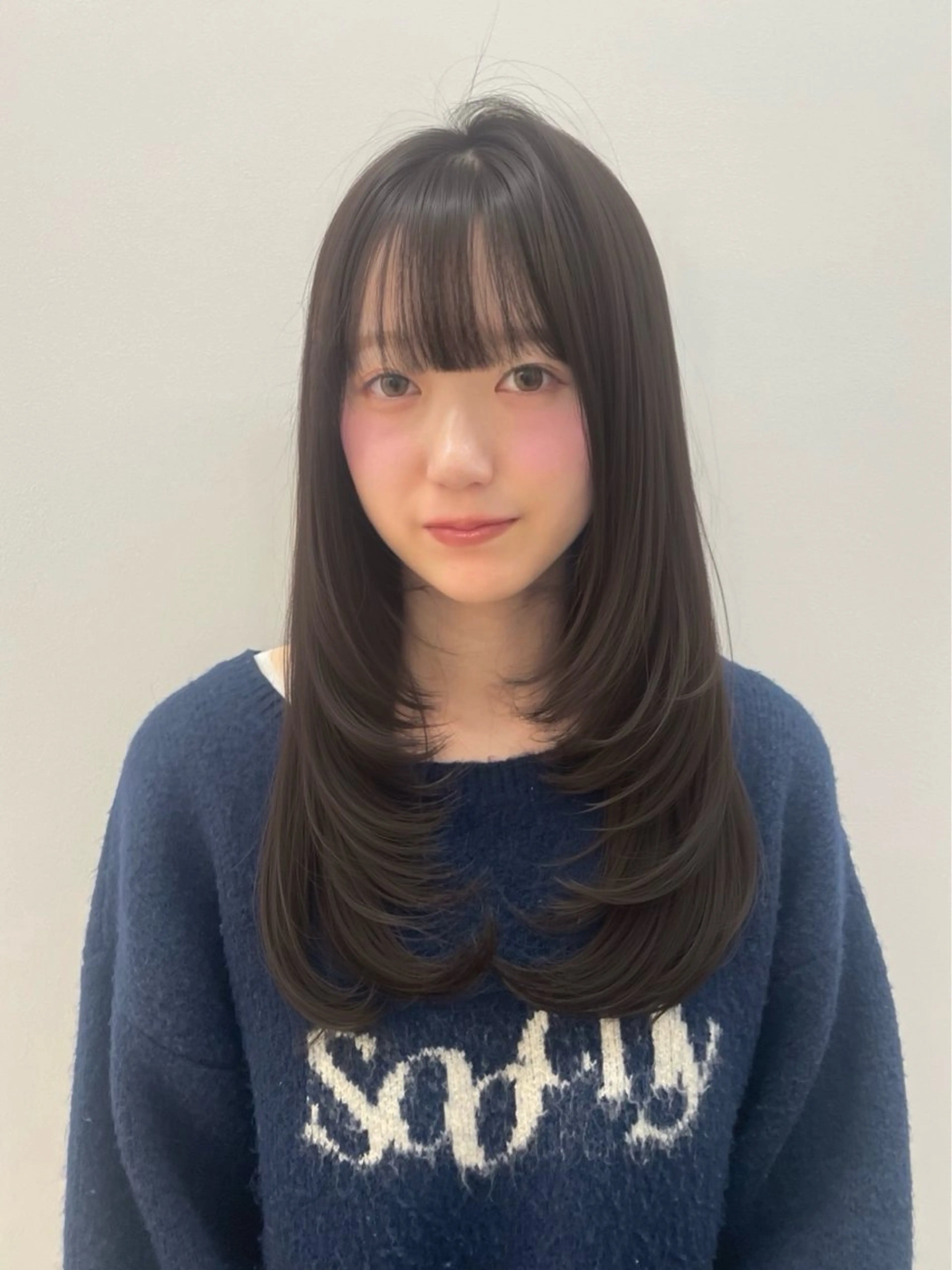 ロング カット ヘアカラー トリートメント ヘアセット 🦋顔周りカット/レ イヤー/ユリ🦋のヘアスタイル