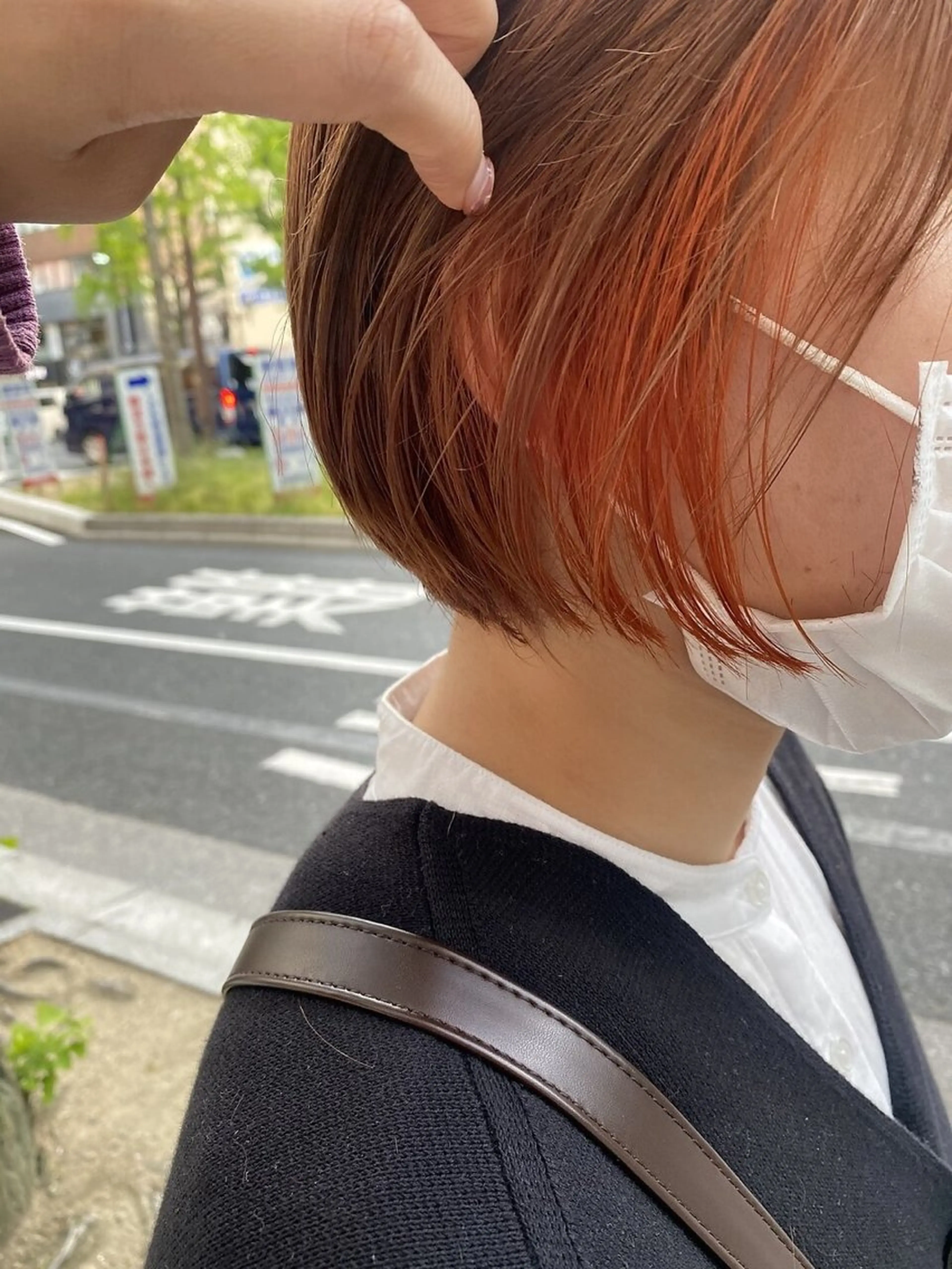 ショート カラー ブラウンカラー インナーカラー オレンジ オレンジブラウン Men's BIRTH by happiness 梅田中崎町店所属・メンズ特化美容師 カラー専門ぺーターのヘアスタイル