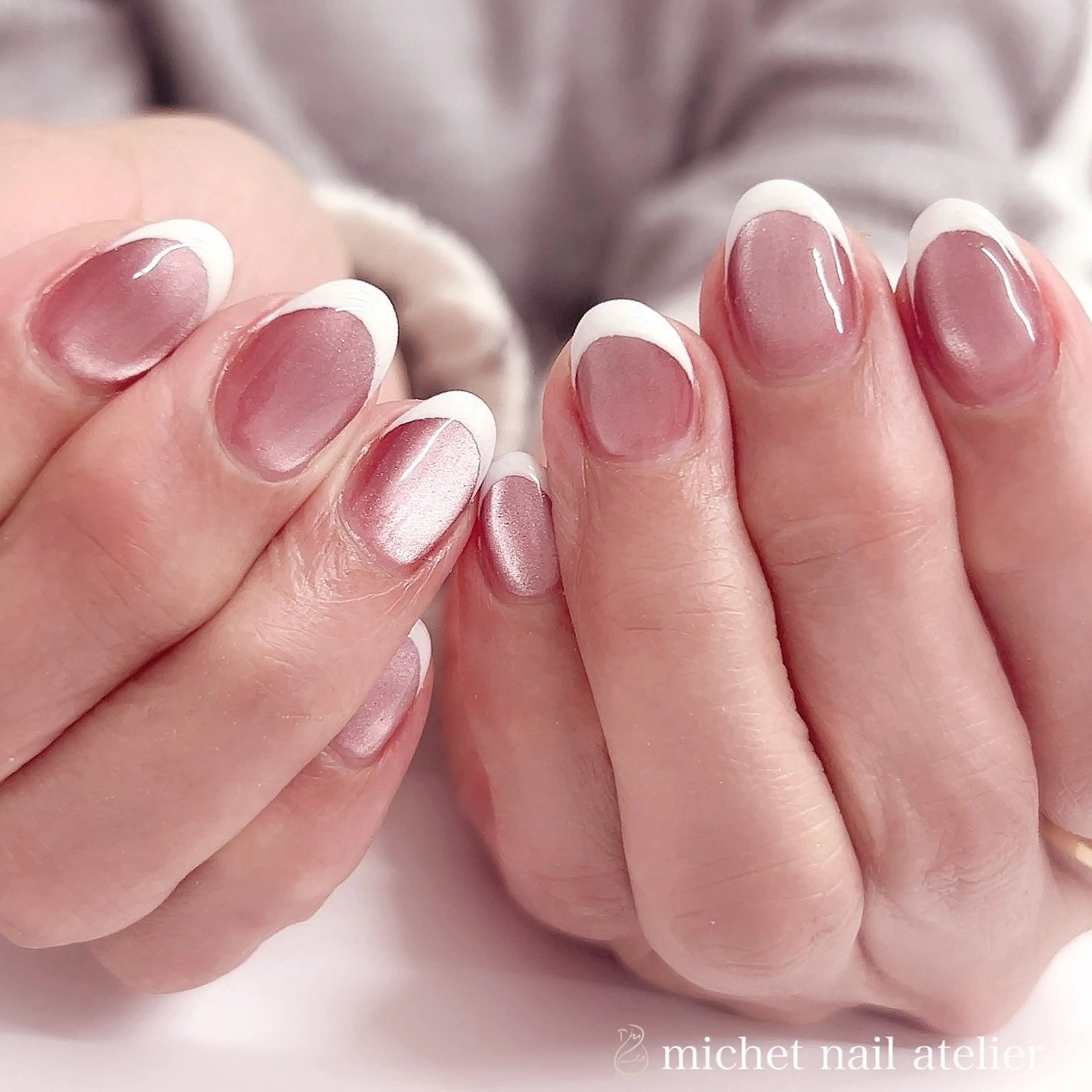 ネイル フレンチネイル ジェルネイル マグネットネイル ワンカラーネイル 春ネイル ハンドネイル h. rikaのネイルデザイン