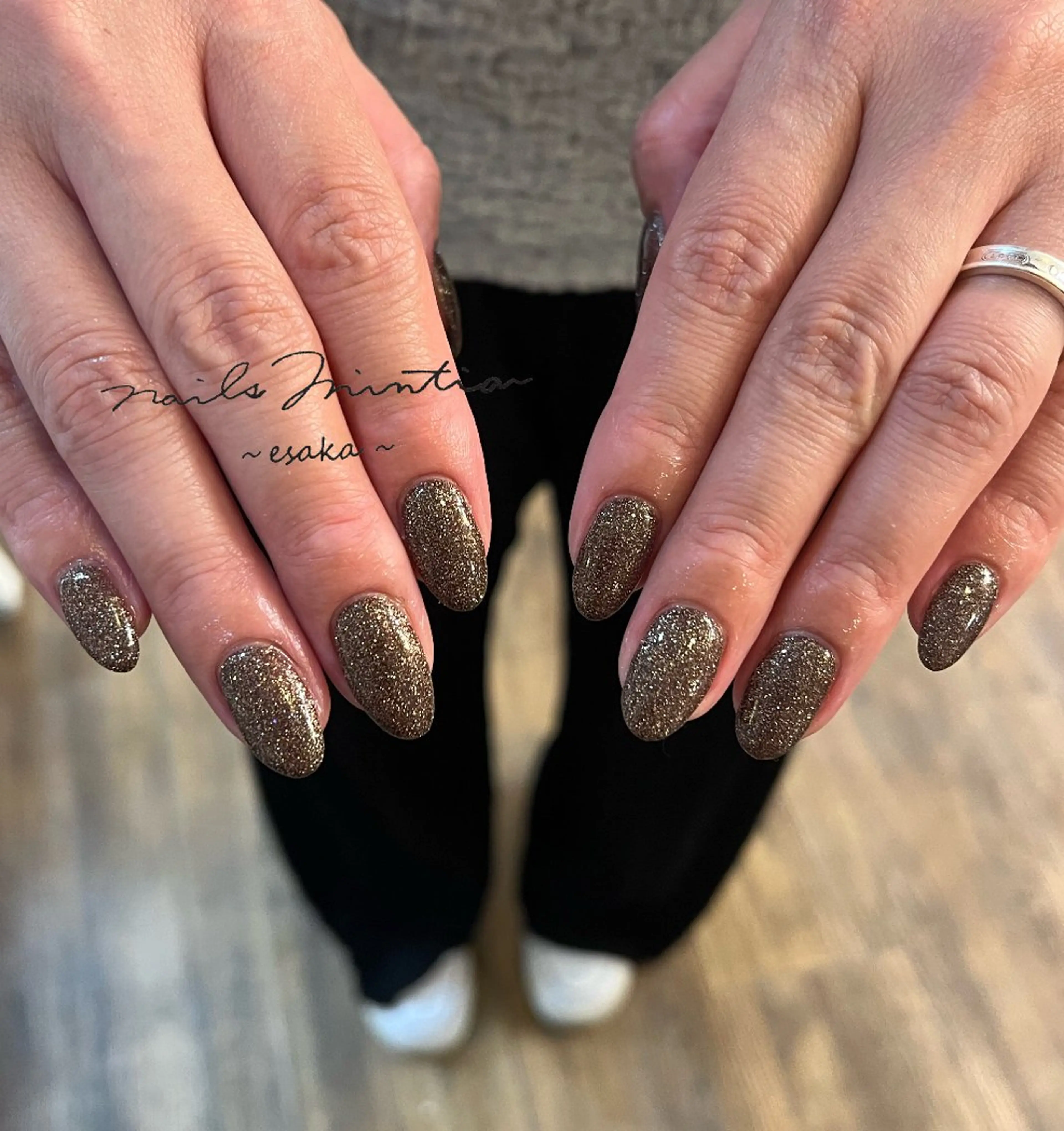 ネイル ラメ(グリッター) ワンカラーネイル ネイルズミンティア江坂所属・長田 千里のネイルデザイン