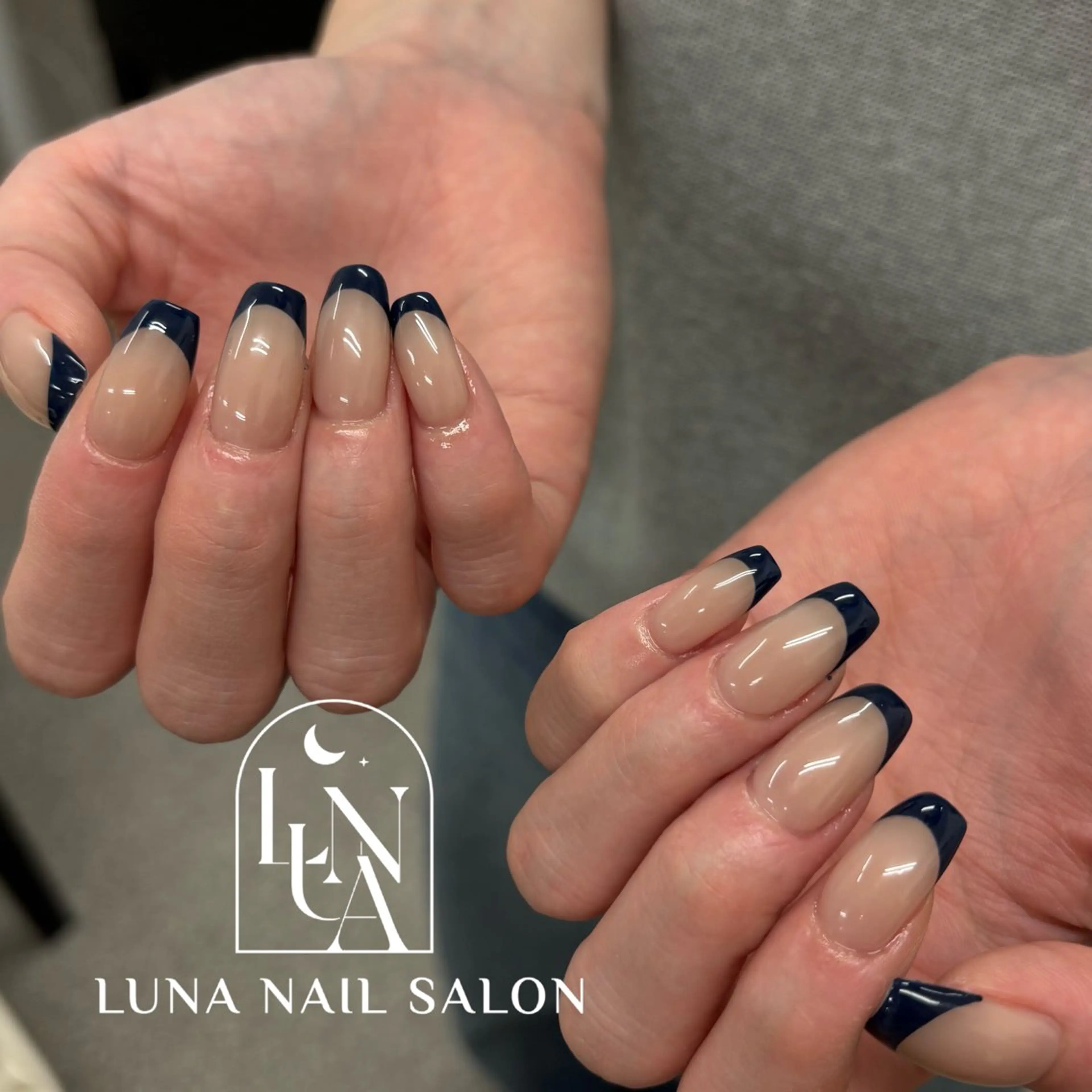 ネイル アートネイル フレンチネイル ジェルネイル ガラスフレンチ 韓国ネイル ハンドネイル ハンドケア LUNA Nail salon💕のネイルデザイン