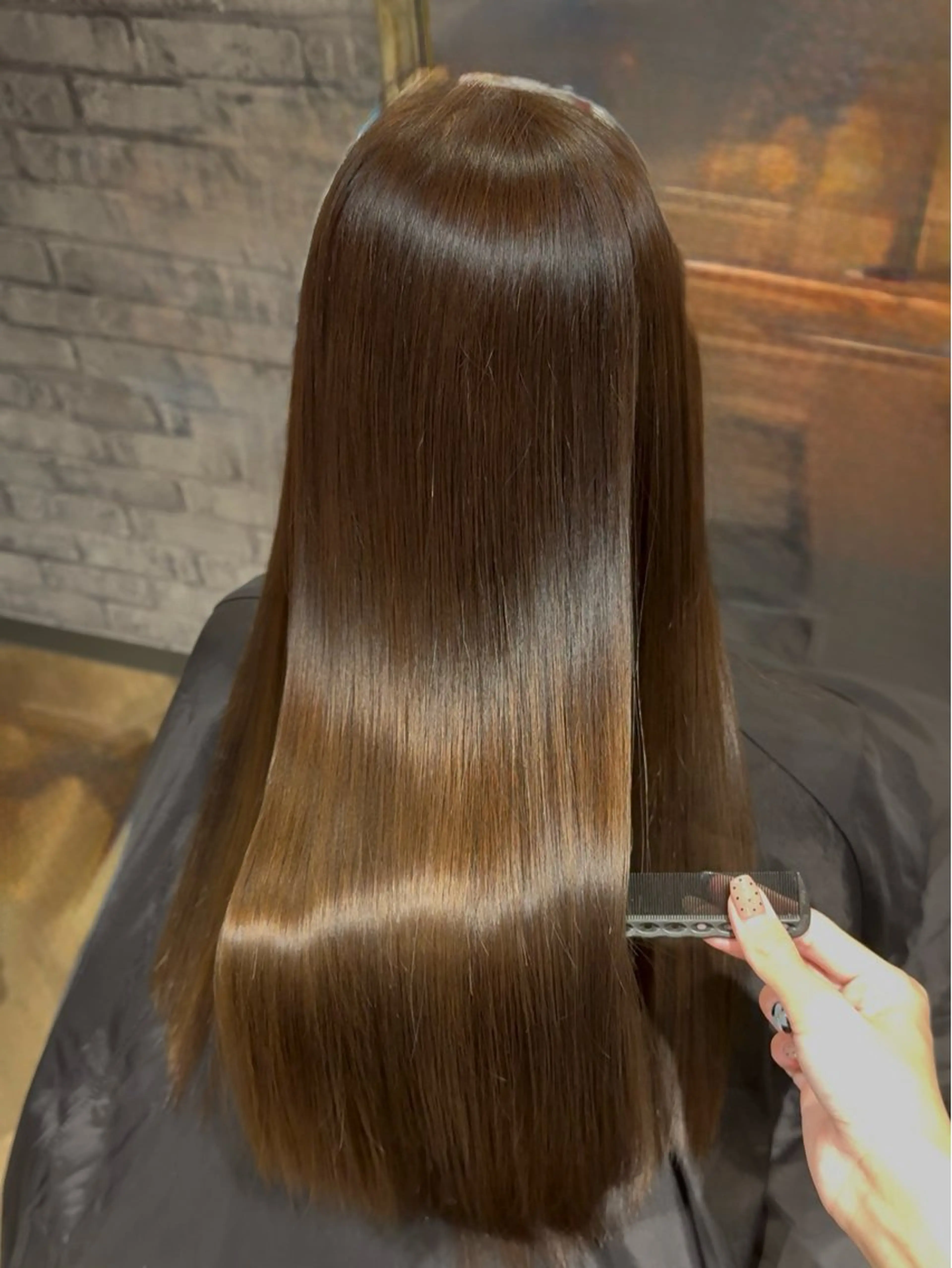 ロング 縮毛矯正 縮毛矯正 阪急箕面駅 ショートモデル募集のヘアスタイル