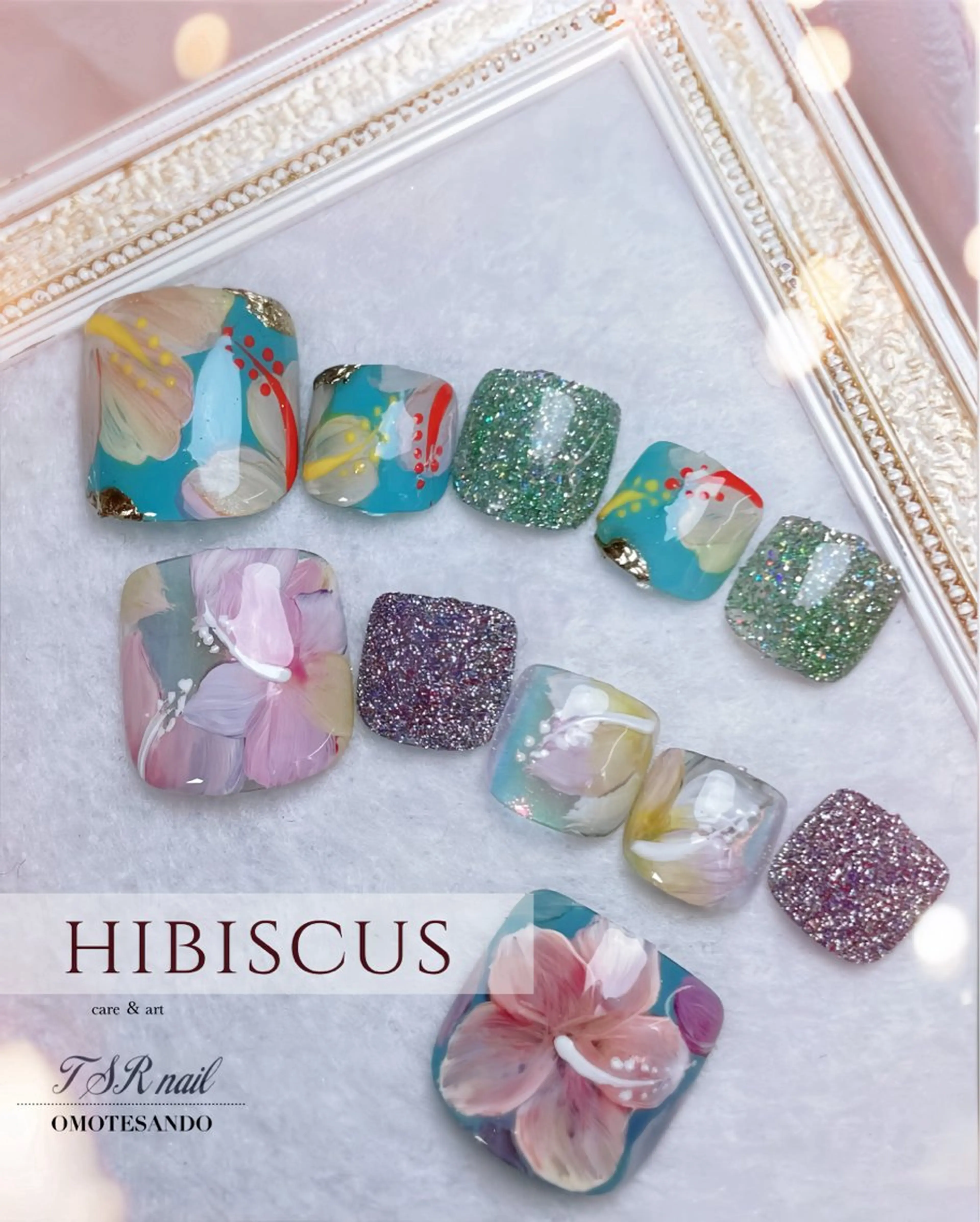 ネイル フラッシュネイル フットネイル マグネットネイル 夏ネイル 爪咲 りり花のネイルデザイン