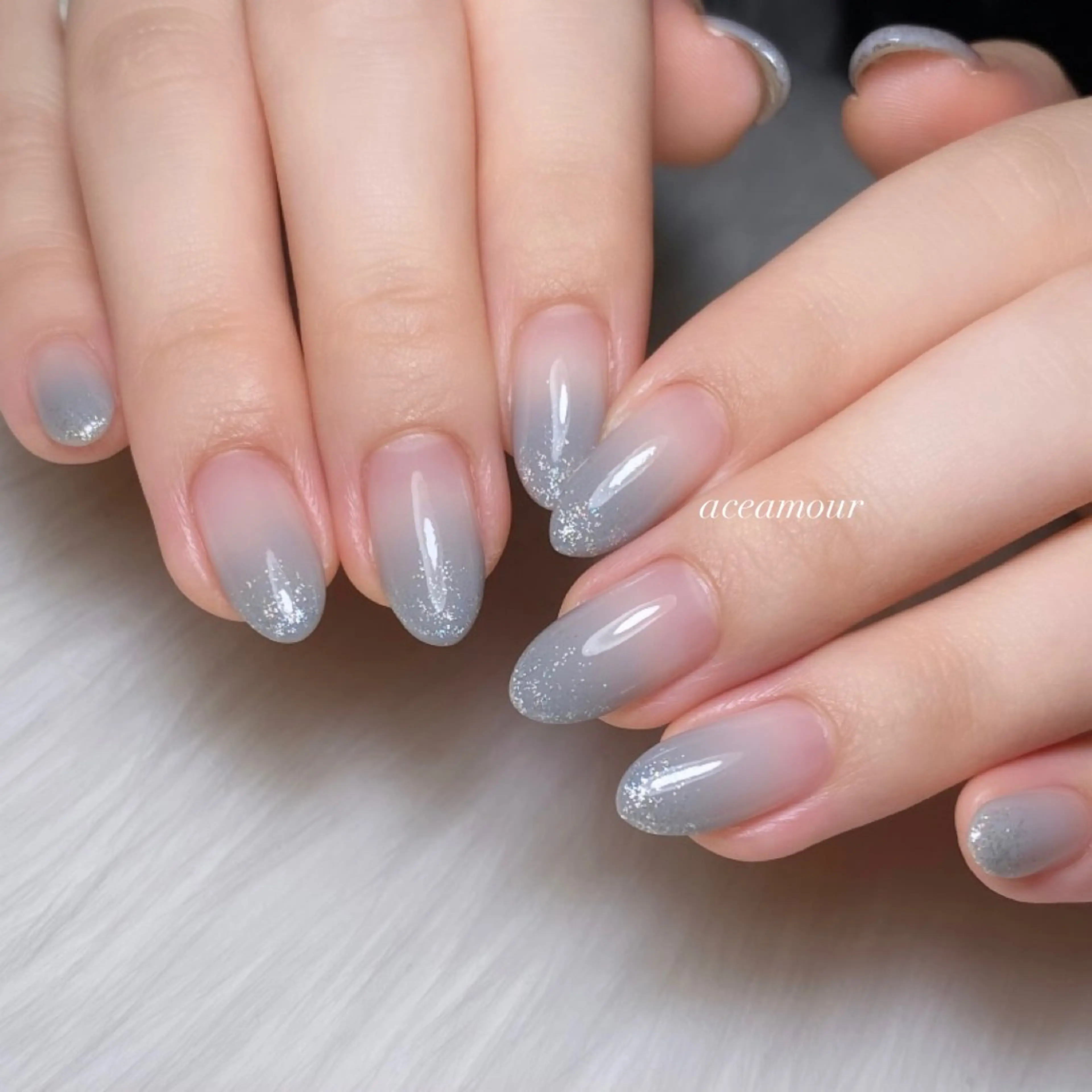 ネイル ブルー ネイル/耳つぼ /新ホワイトニングのネイルデザイン