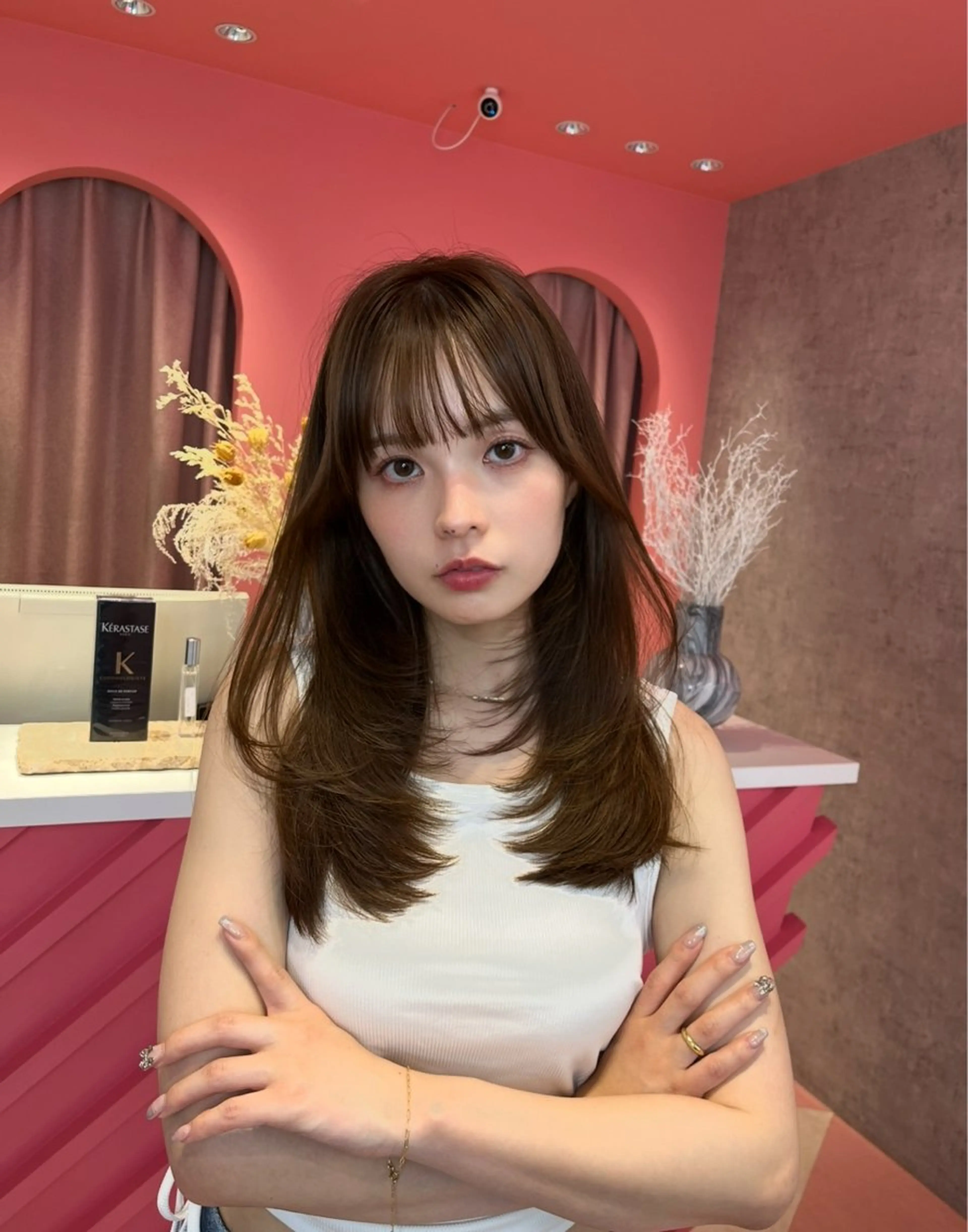 ロング カラー 山崎/ボブ縮毛矯正 レイヤー髪質改善のヘアスタイル