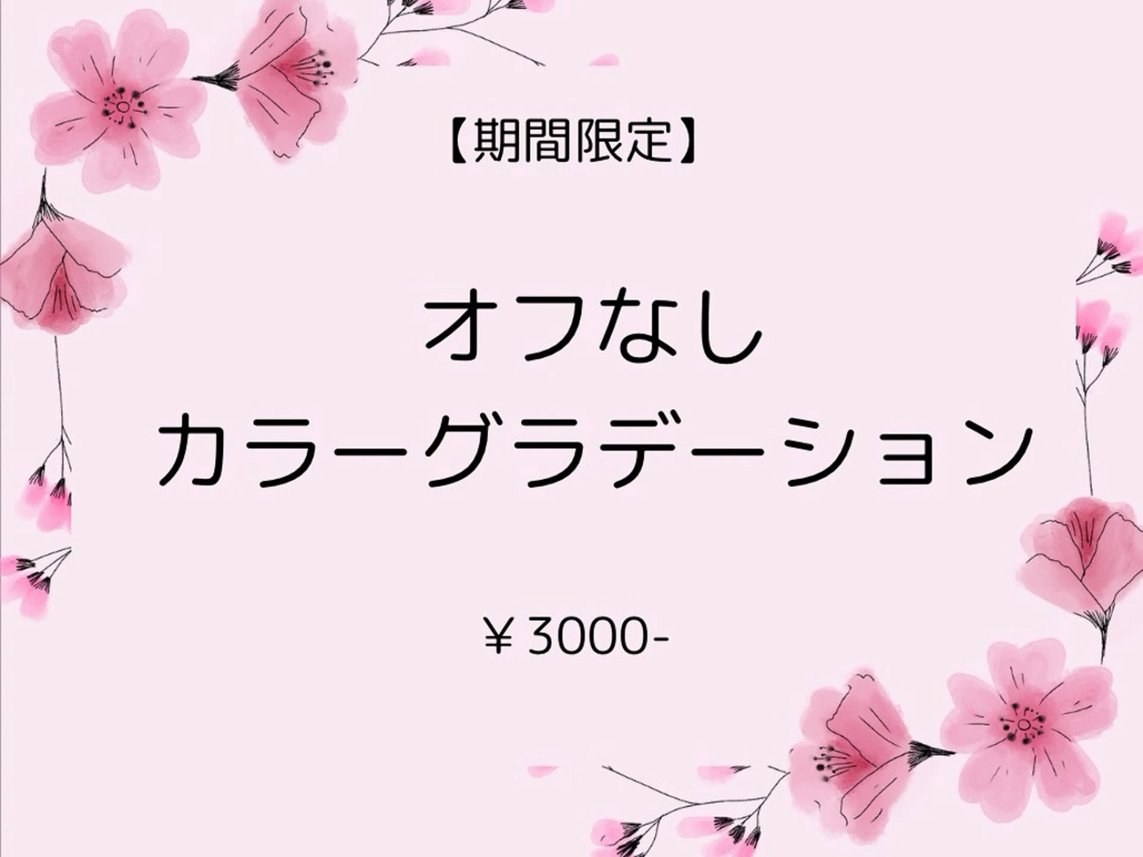 【期間限定】オフなし　カラーグラデーション　¥3000の写真