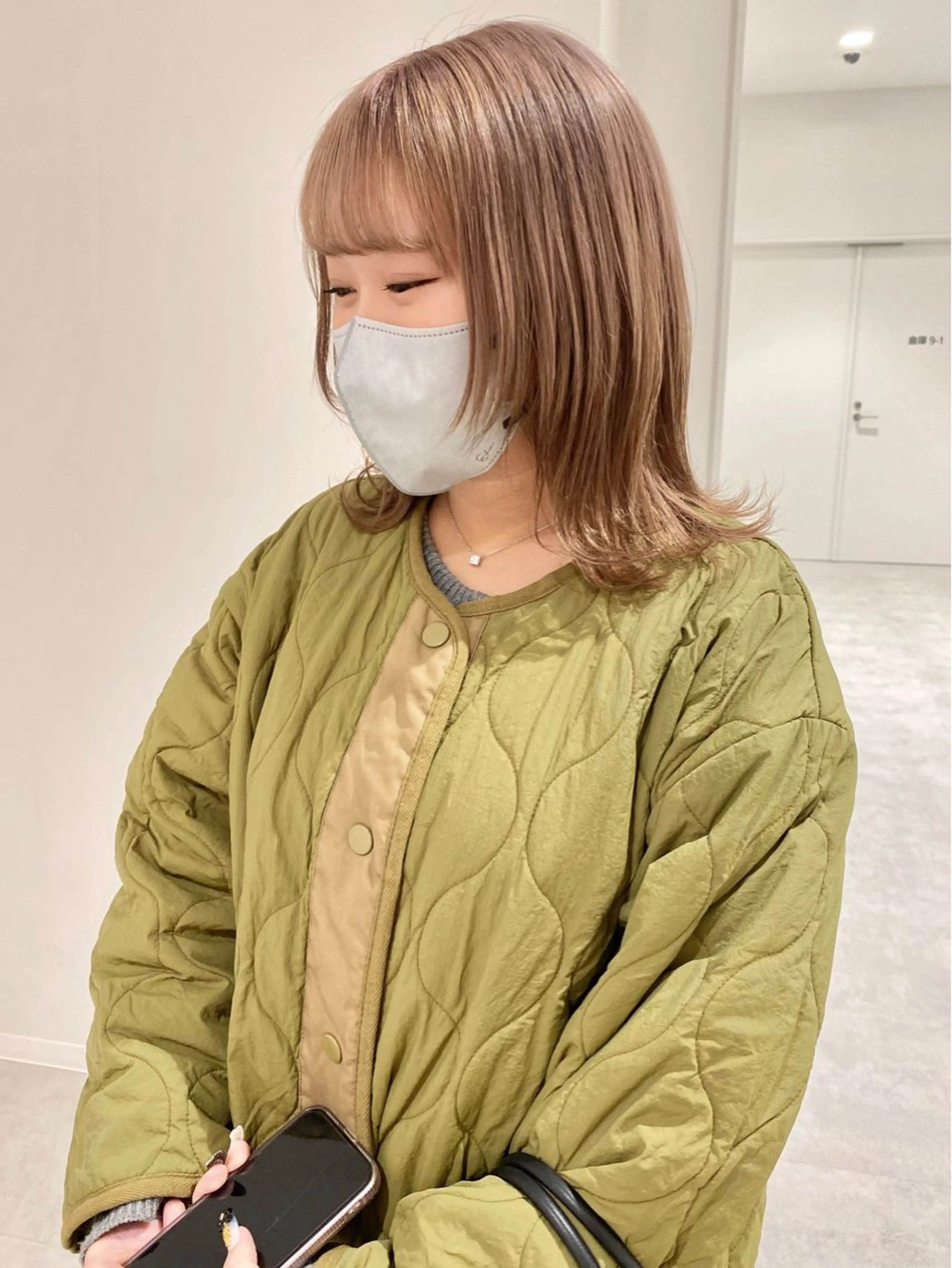 ミディアム カラー ベージュカラー ラベンダーカラー ヘアカラー ベージュ/アレンジ /横浜/杉本千夏のヘアスタイル