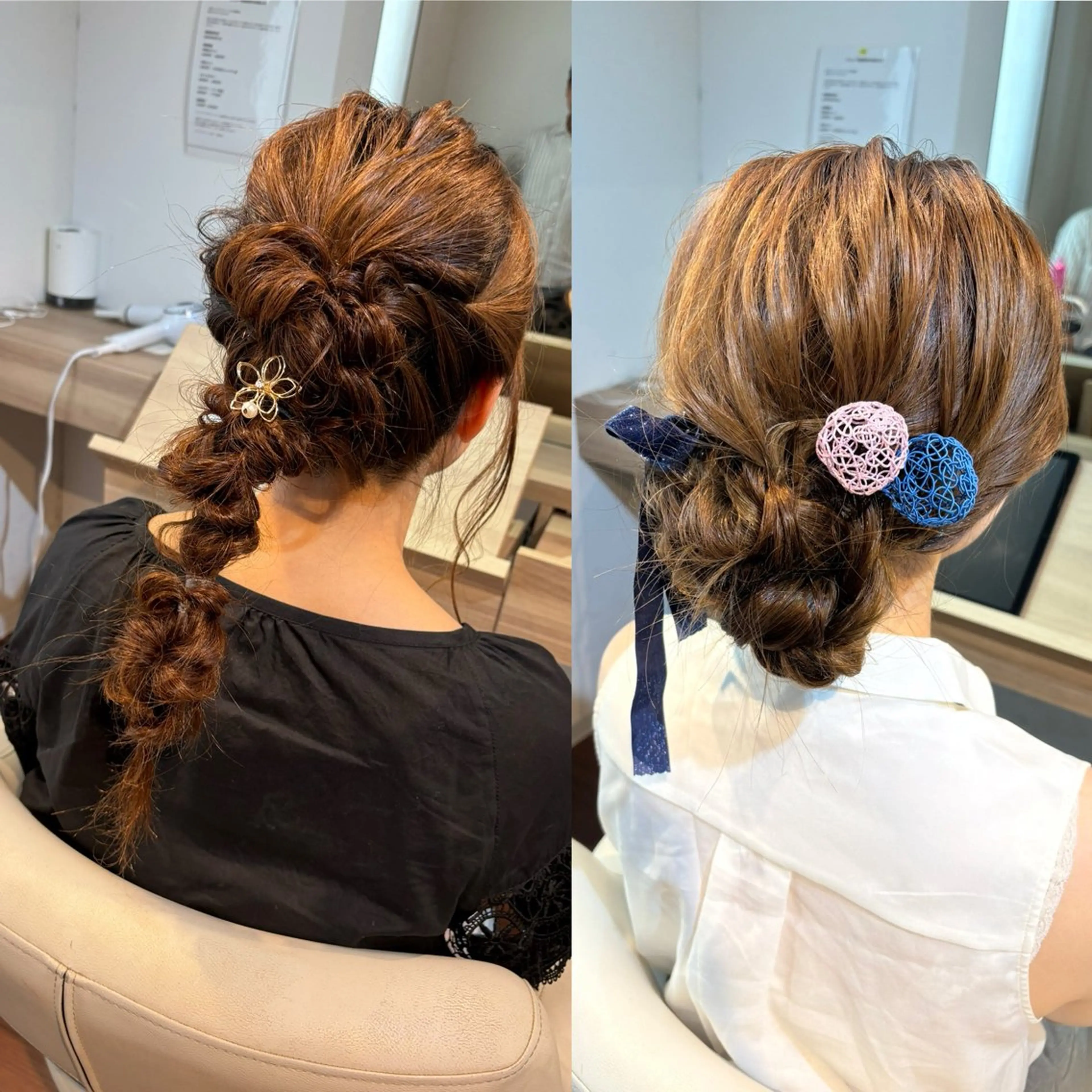 ヘアセット(夜会巻きなどの面スタイルはできません)の写真