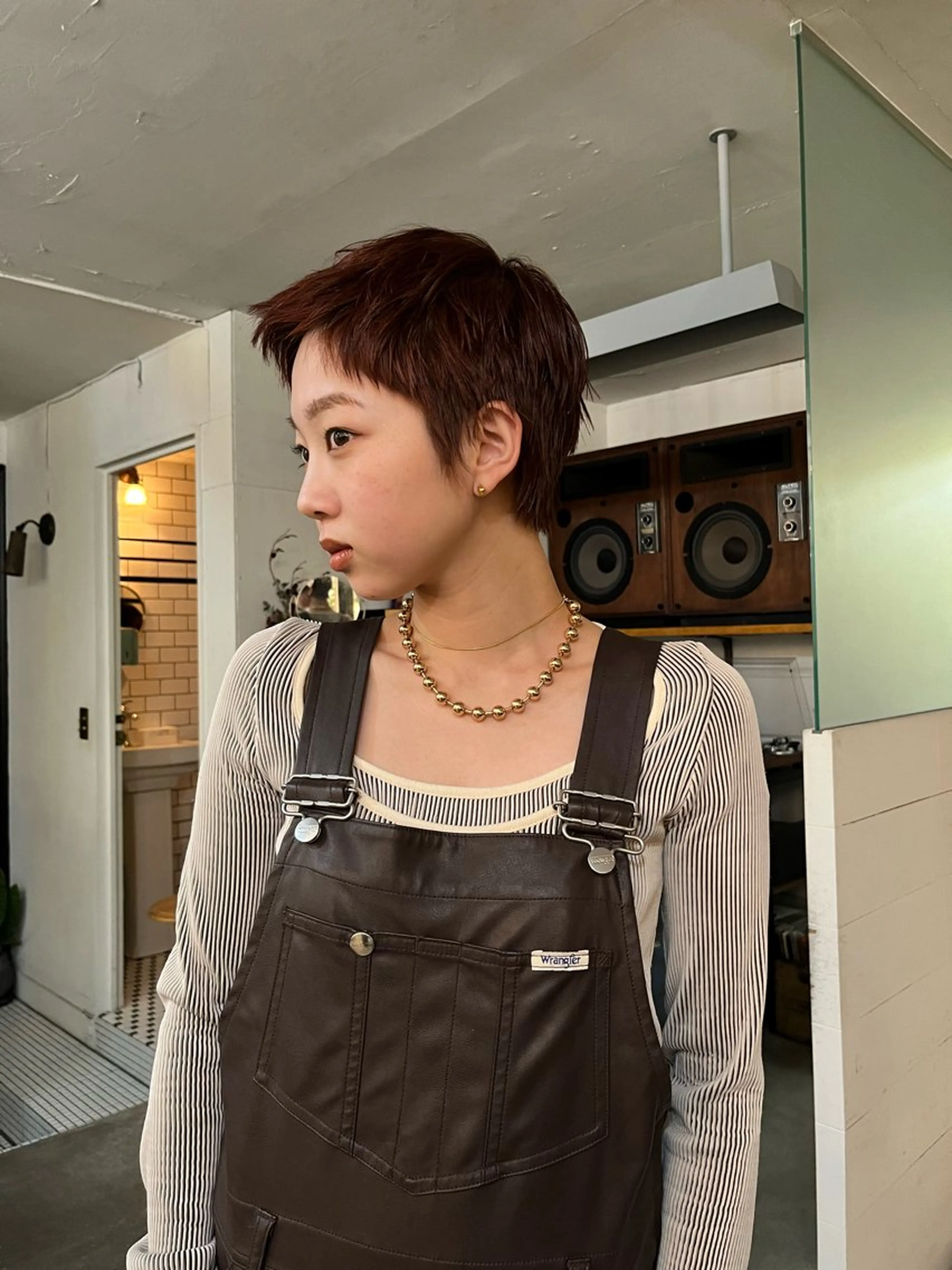 ショート カラー ブラウンカラー オレンジ オレンジブラウン レイヤー/ベージュ mikuのヘアスタイル