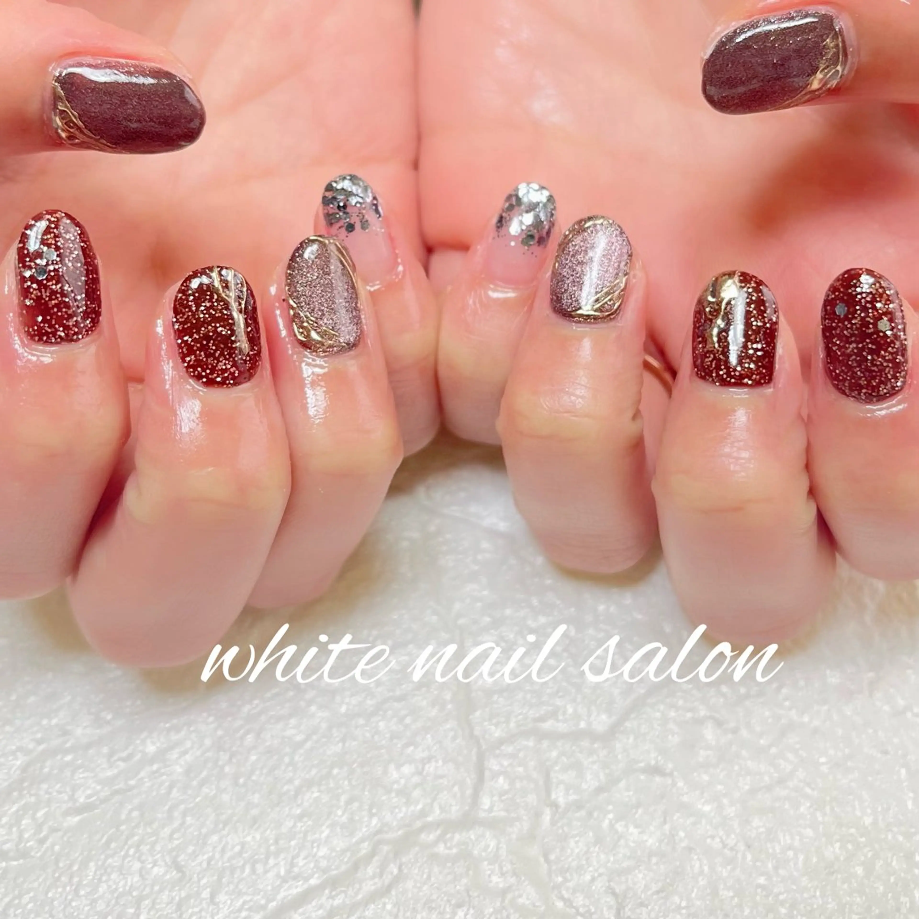ネイル ラメ(グリッター) ハンドネイル white nail salonのネイルデザイン