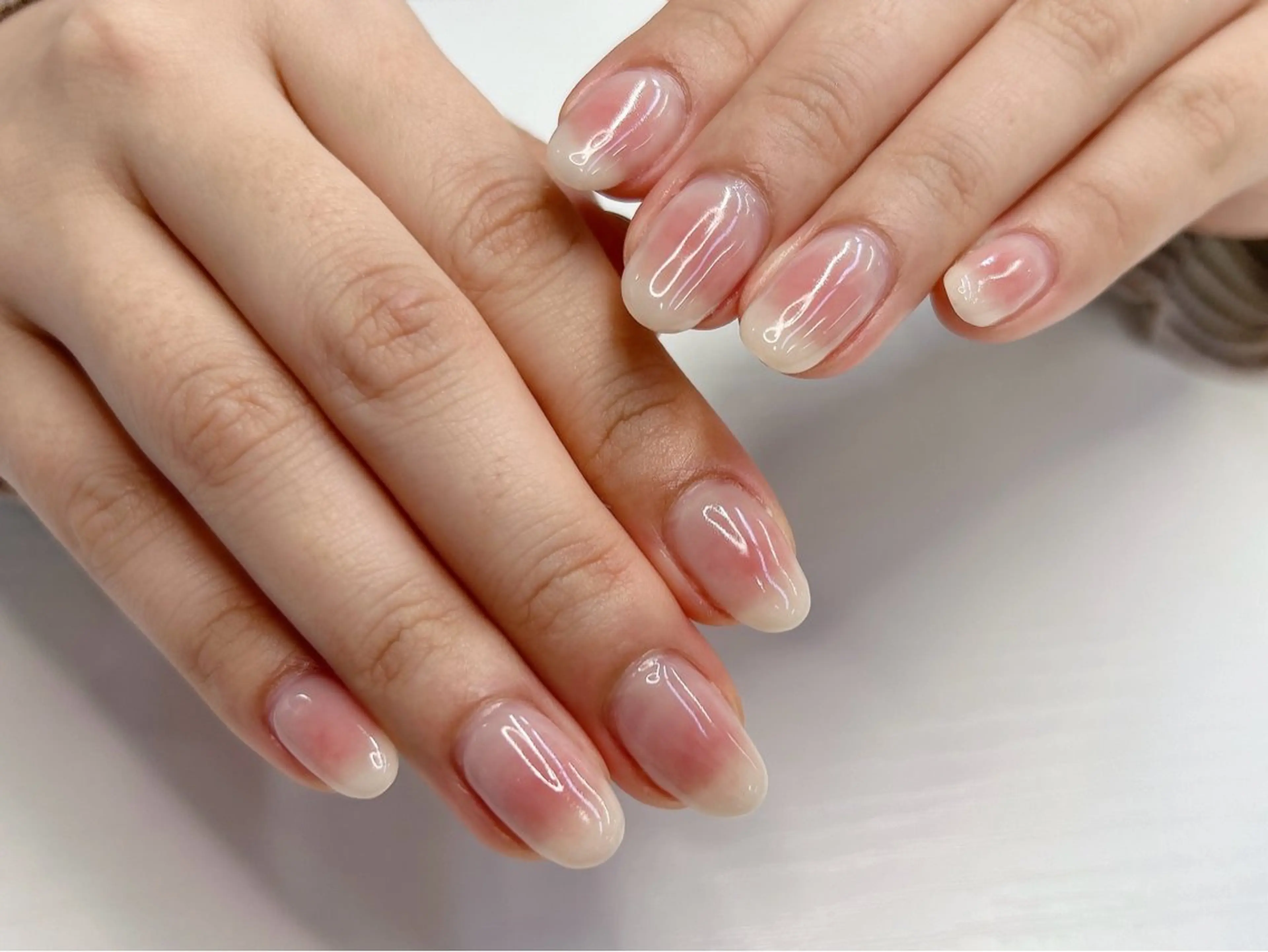 ネイル チークネイル 桜ネイル ガーリー ショートネイル ワンホンネイル ハンドネイル Forca total studio所属・Forca Airaのネイルデザイン