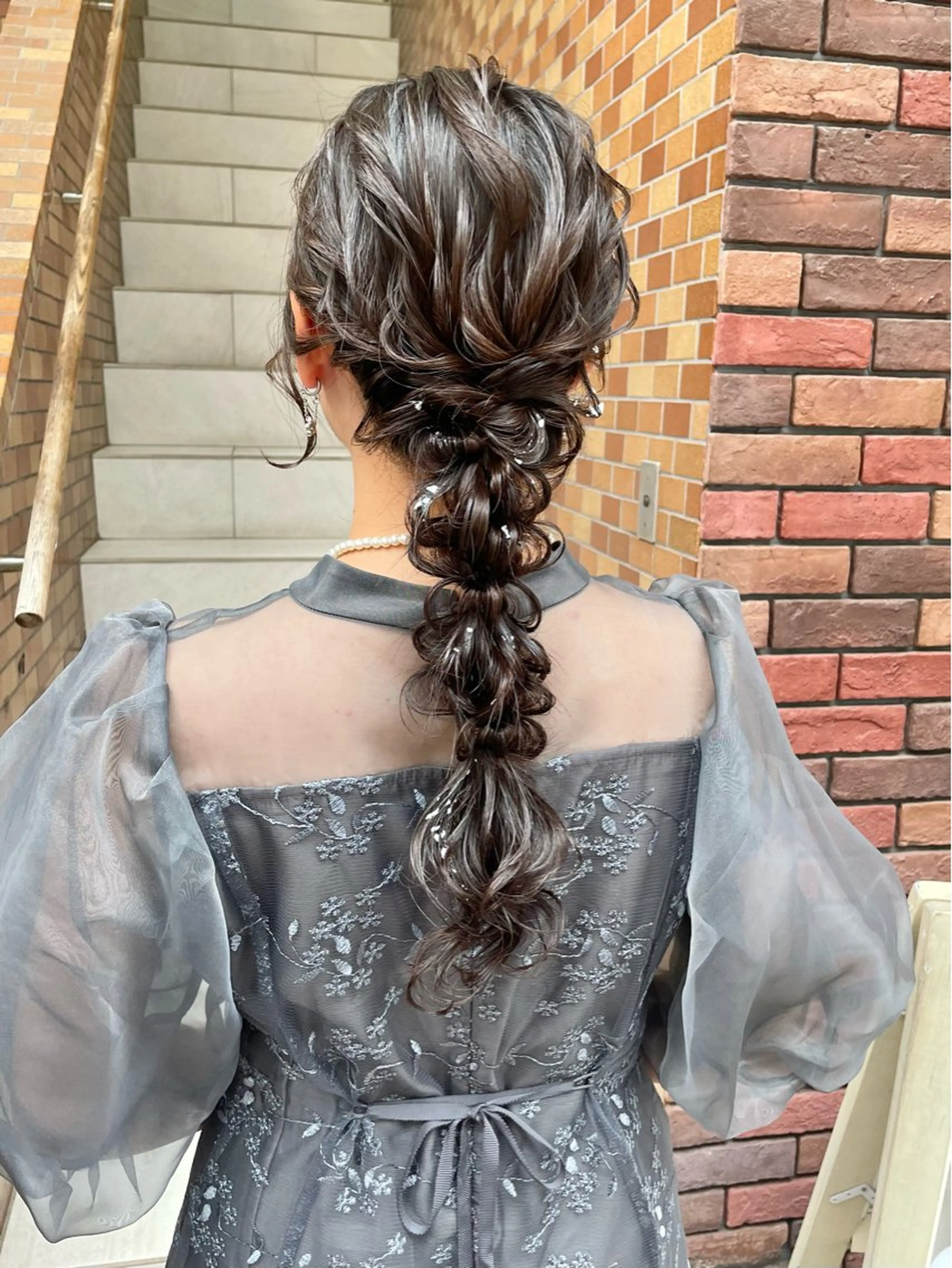 セミロング カラー ヘアアレンジ ヘアセット ハイトーンピンク🍑 ブリーチ🍑RINAのヘアスタイル