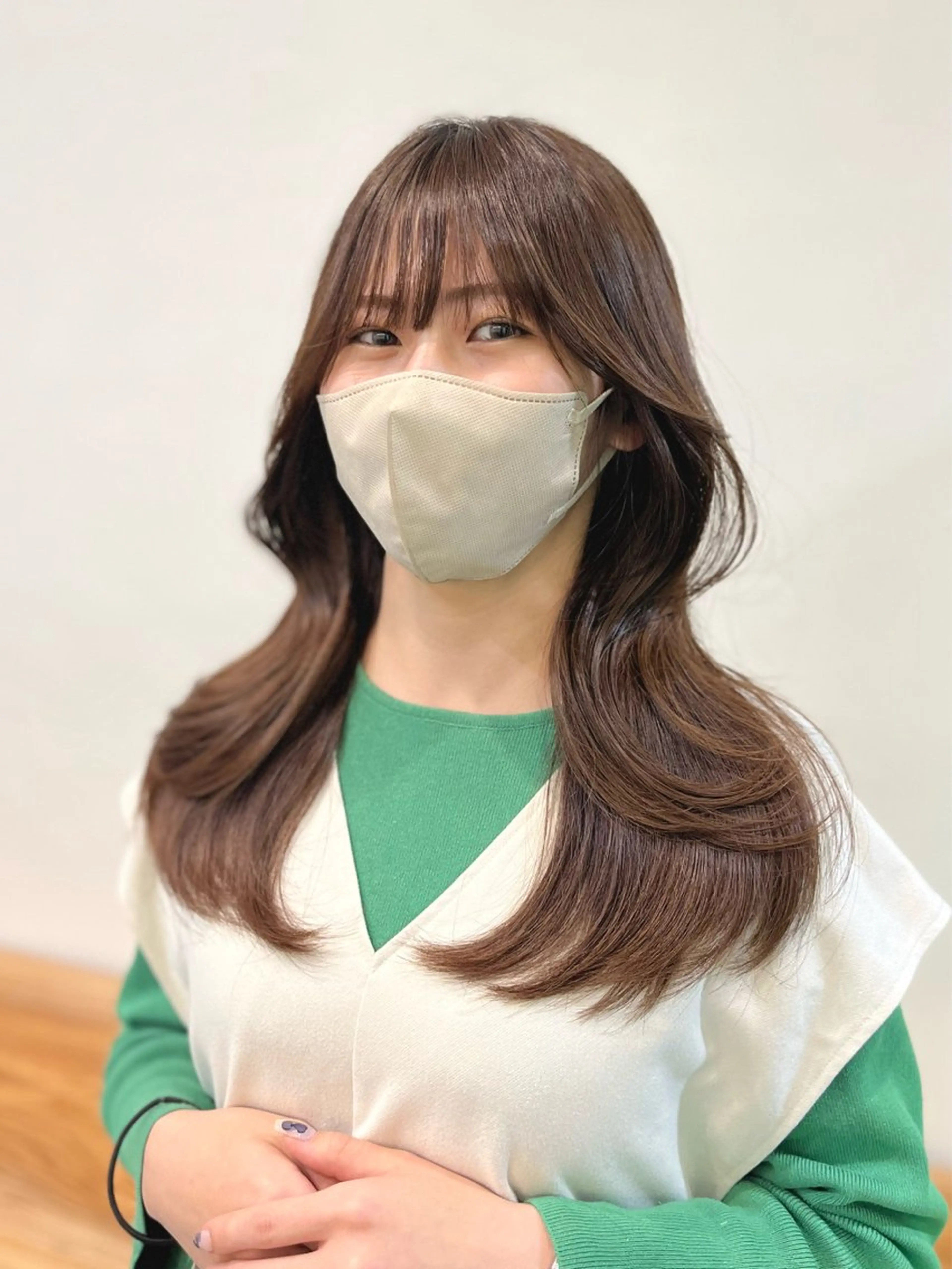 ロング カラー ショートボブ ブルーカラー ブルーグレー ブルーグレージュ グレージュ カット ヘアカラー i.Ehime所属・VIEW EHIME 齋藤  あつきのヘアスタイル