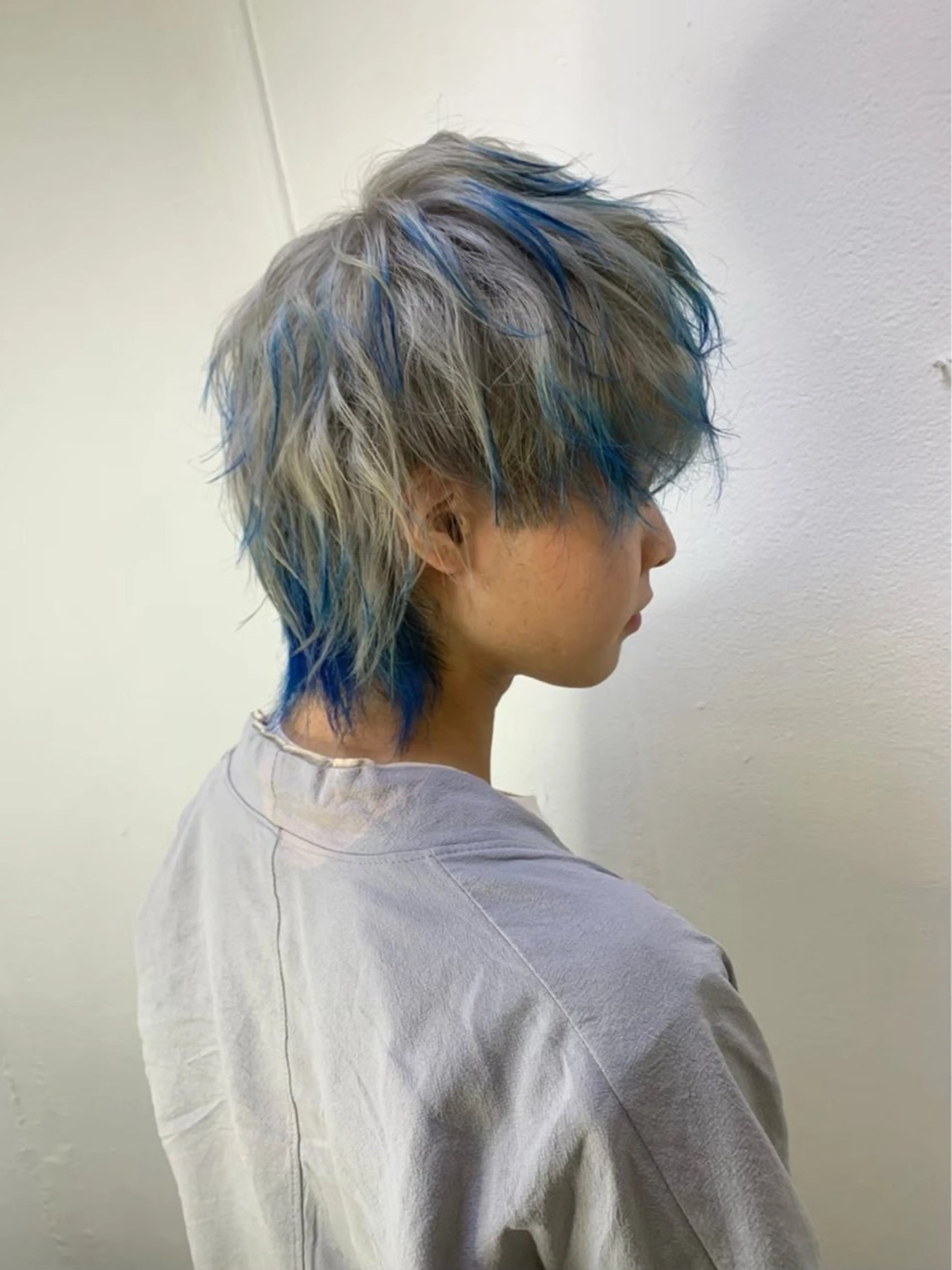 ミディアム カラー メンズ カット ヘアセット メンズパーマ特化 🔥韓国ヘア職人🔥のヘアスタイル