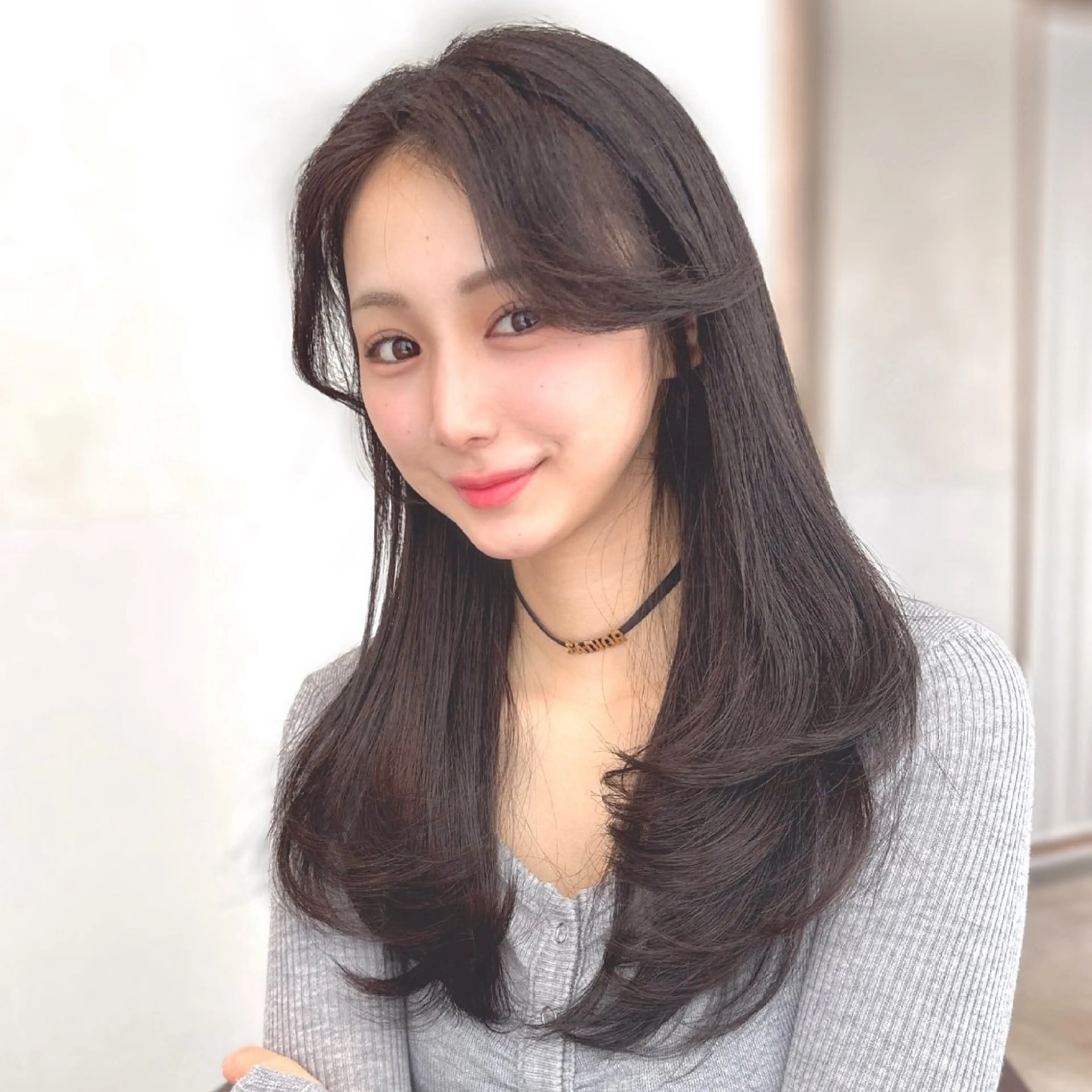 セミロング レイヤーカット 森 隆秀/韓国ヘアのヘアスタイル