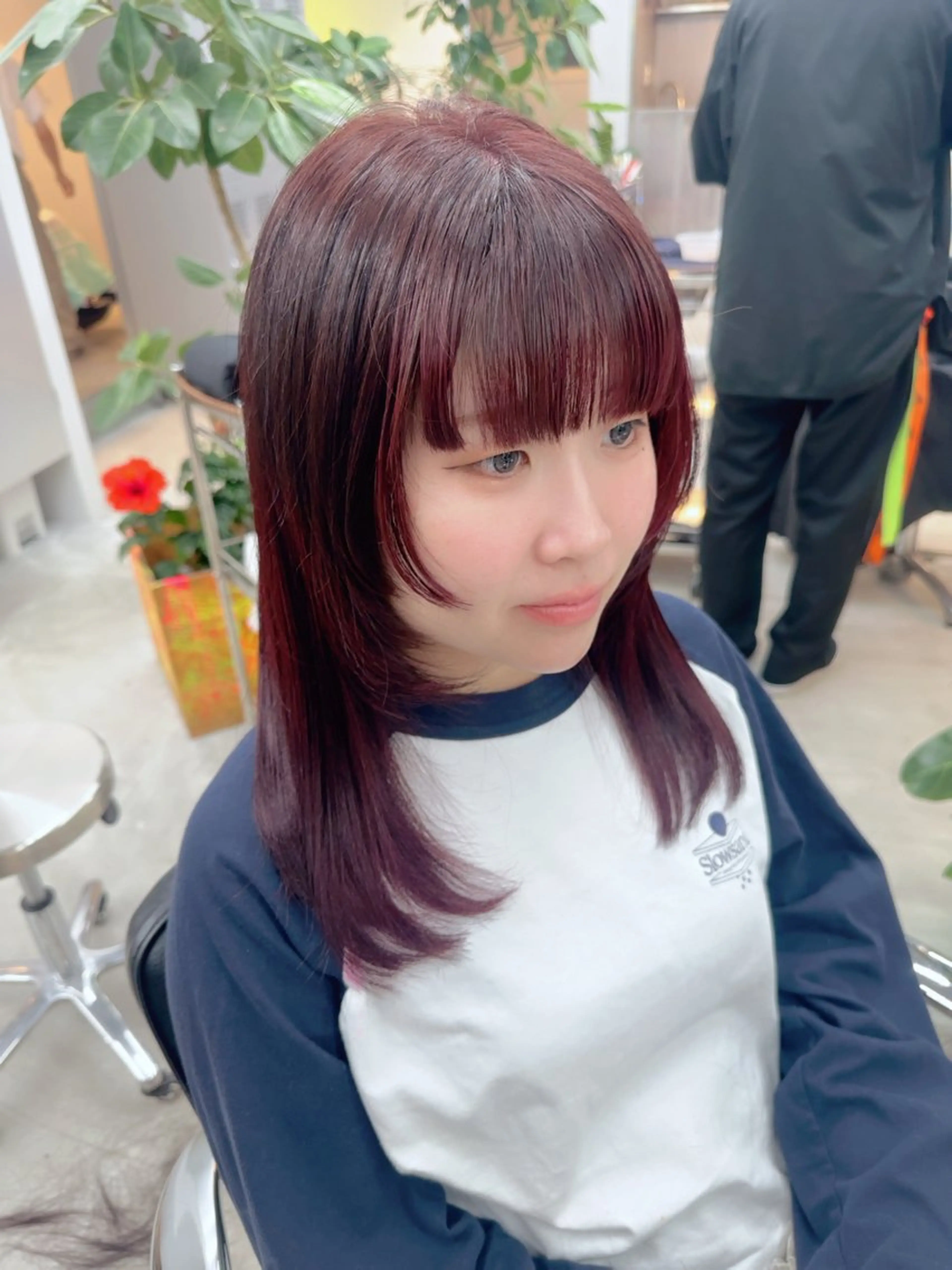 ミディアム カラー カット ヘアカラー トリートメント 岡野 静華のヘアスタイル