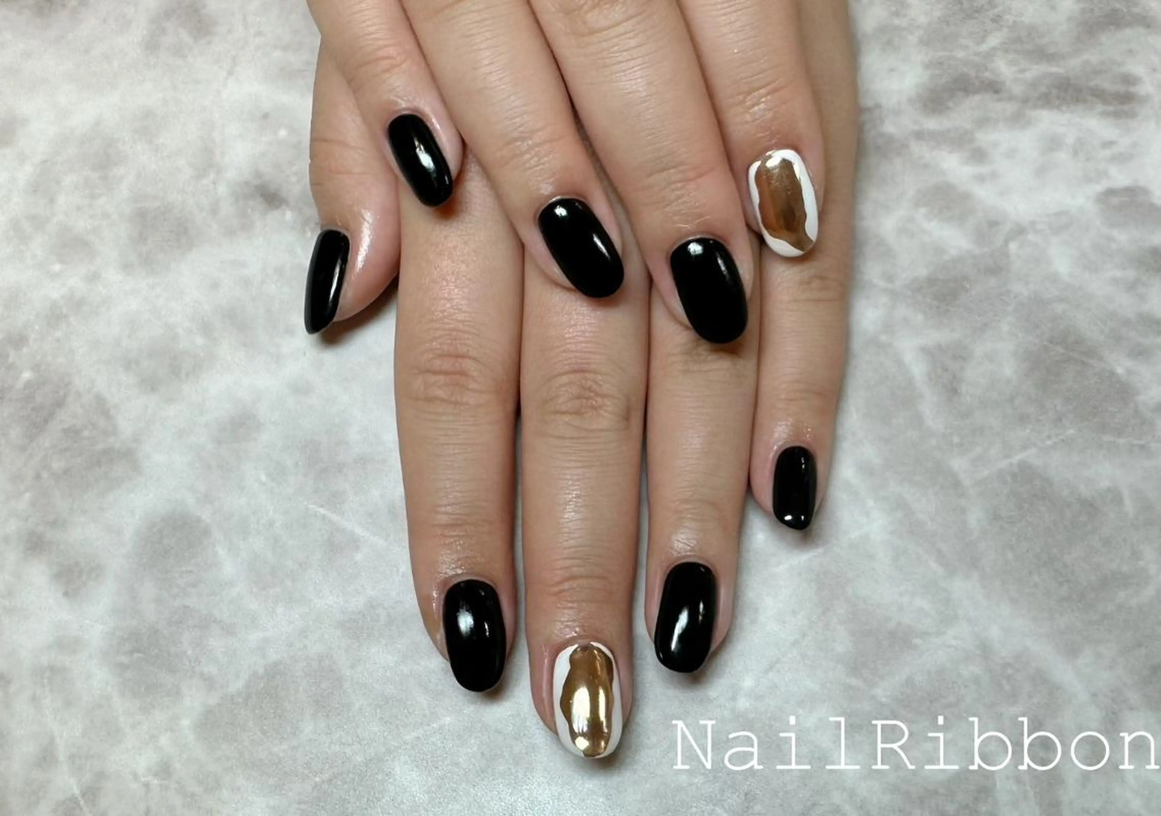 ネイル ハンドネイル ネイルリボン 石田のネイルデザイン