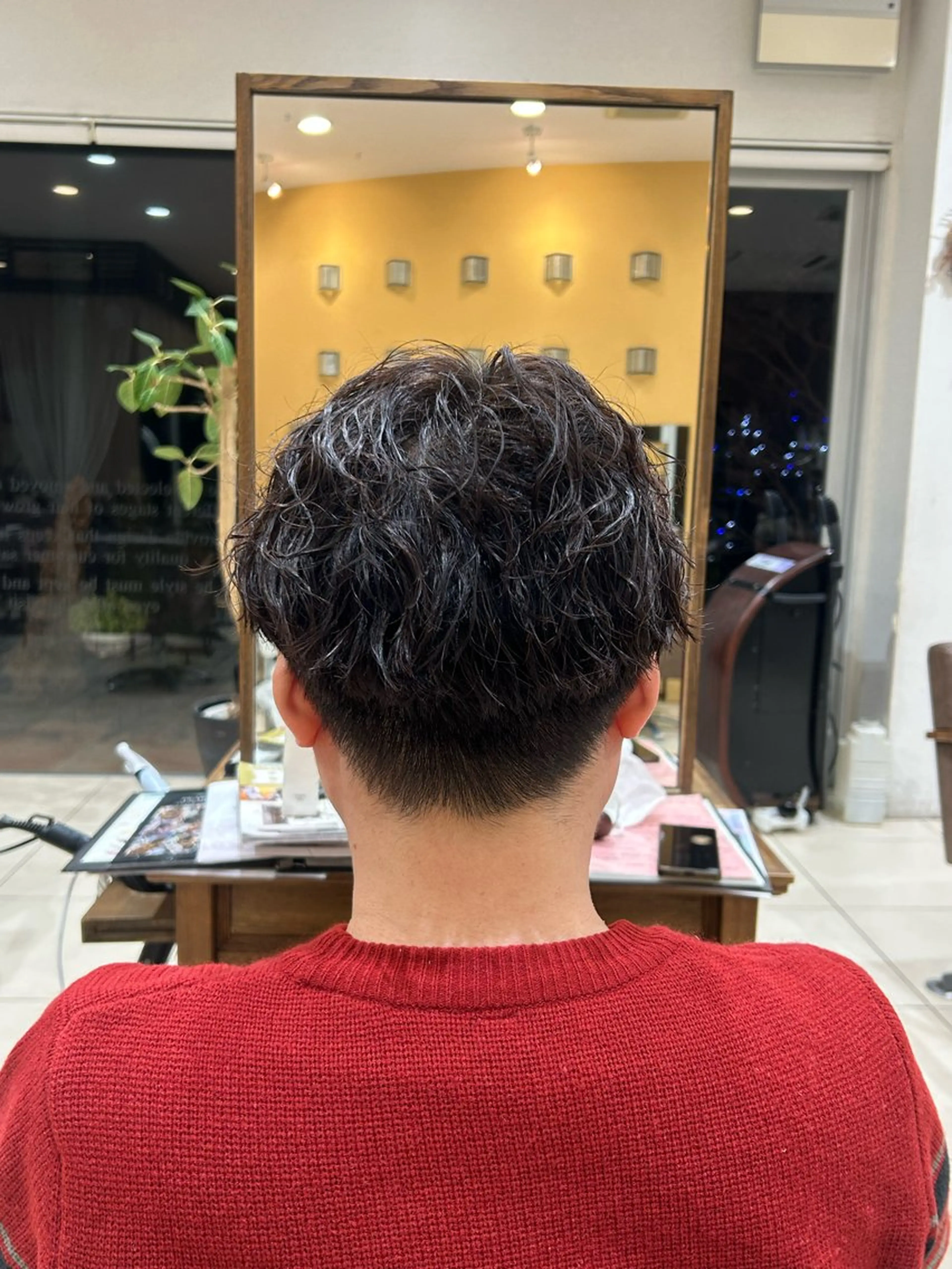 ショート パーマ メンズ メンズパーマ カット パーマ 竹内帆希/縮毛矯正 /デザインカラーのヘアスタイル