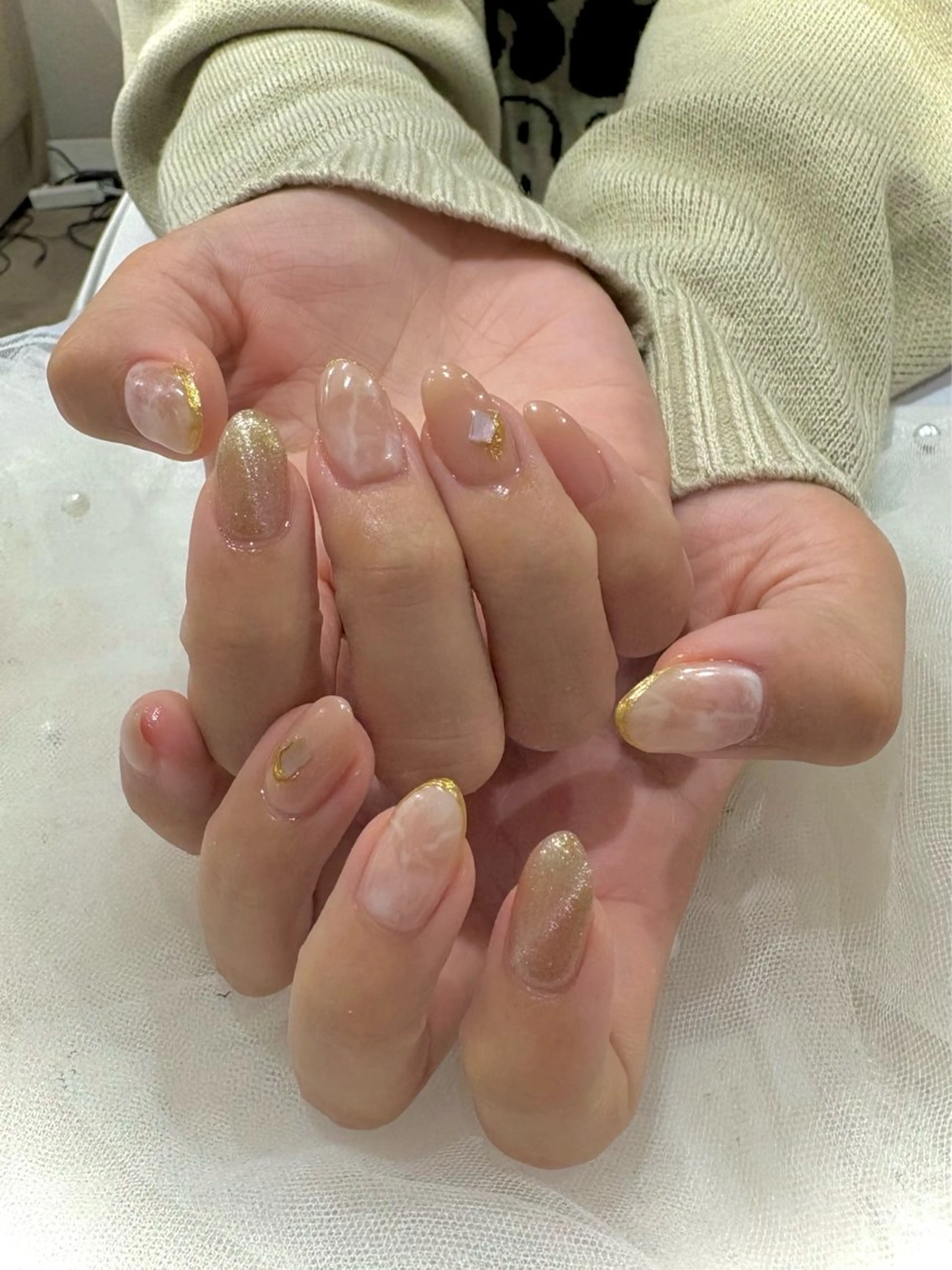 ネイル 大理石ネイル(マーブル) ピンク Nail salon Cielel⟡Ayaのネイルデザイン