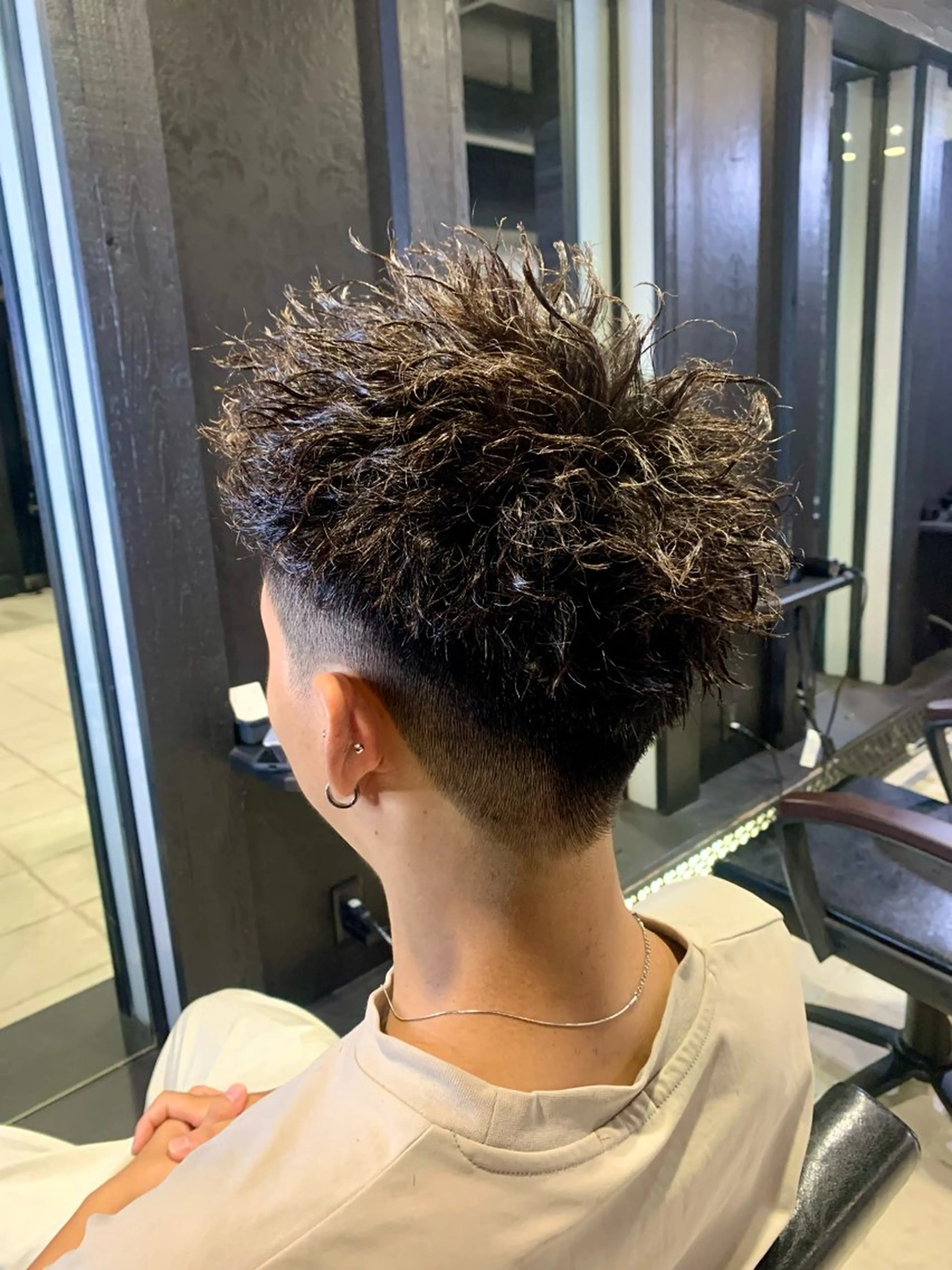 ショート メンズ カット パーマ ヘアセット メンズパーマ/難波/ 心斎橋　室園亮佑のヘアスタイル