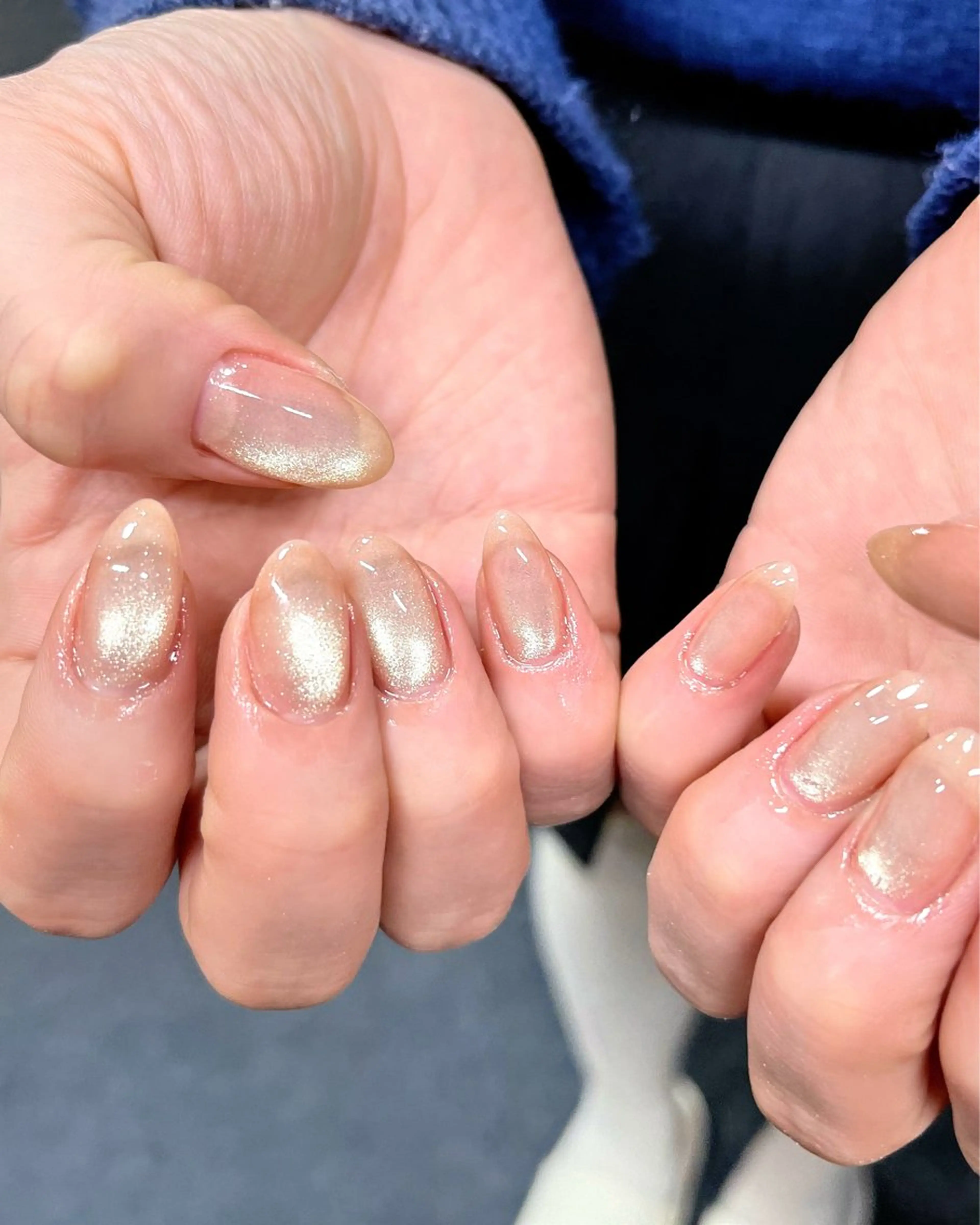 ネイル チークネイル フレンチネイル ハート ラメ(グリッター) マグネットネイル ハンドネイル ハンドケア 🫧OPELIA NAIL渋谷🫧のネイルデザイン