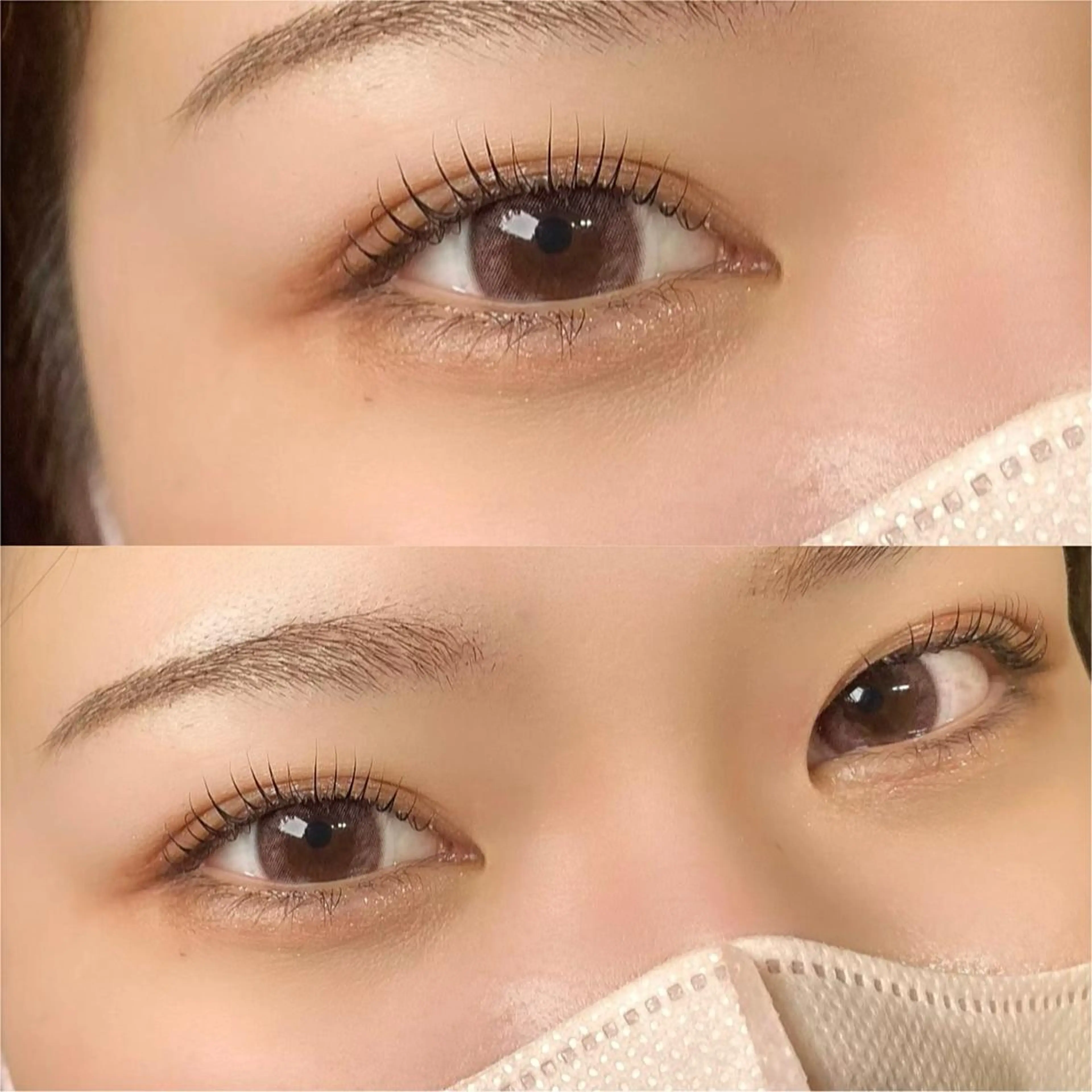 マツエク・マツパ カラーマツエク フラットラッシュ まつげパーマ セーブル 一重×まつ毛パーマ THROW KAORIのマツエク・マツパデザイン