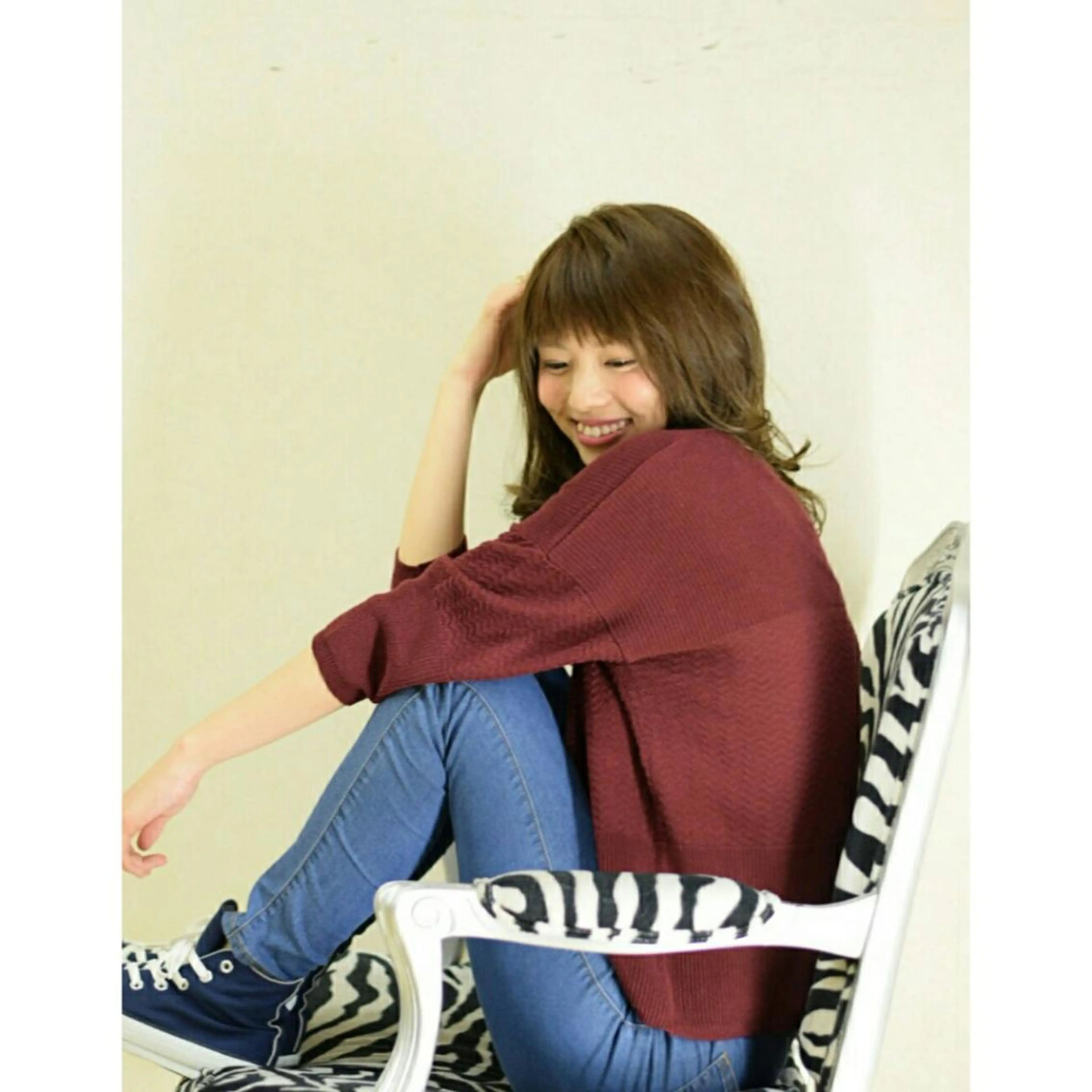 ミディアム カラー パーマ 石沢 知康のヘアスタイル