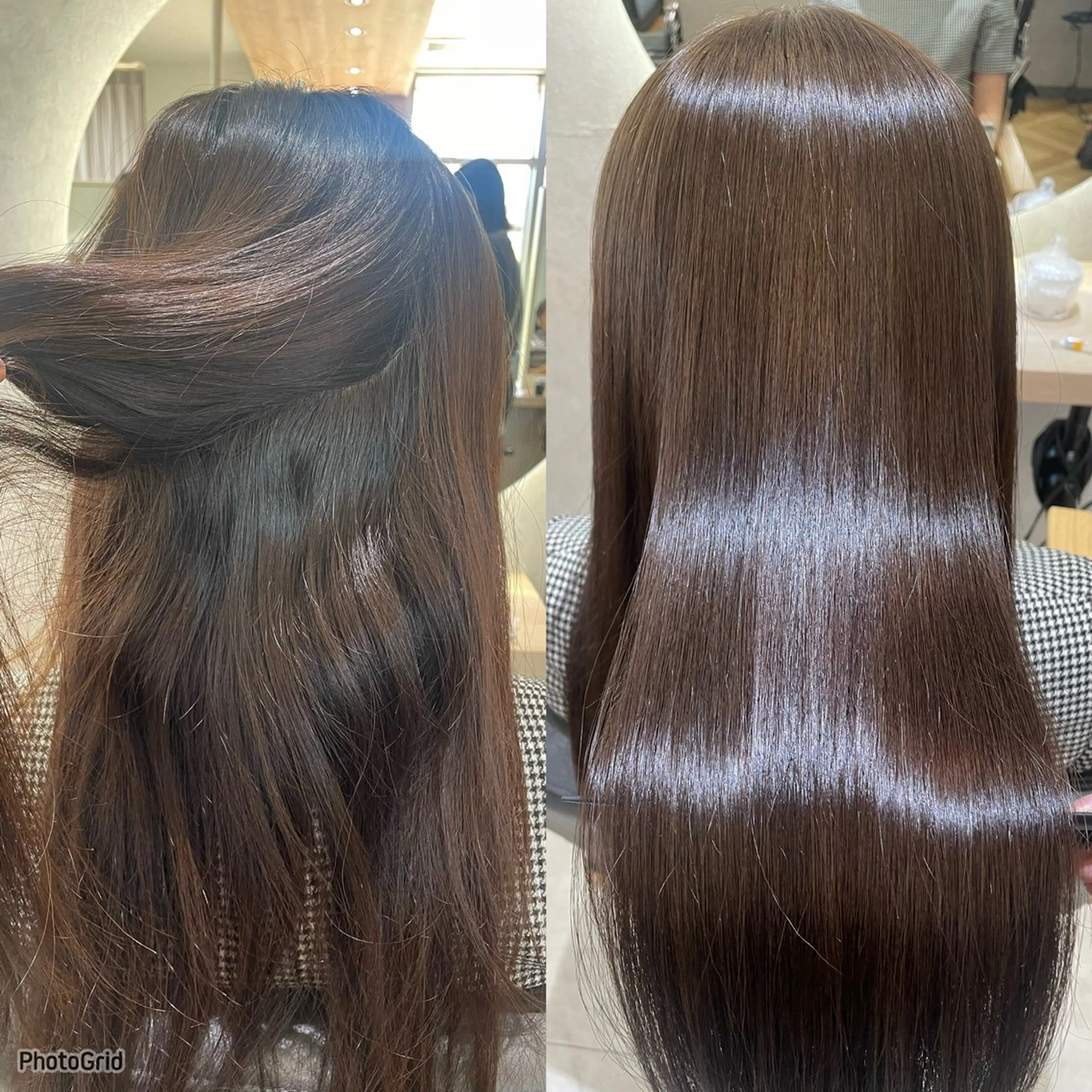 ロング ハッシュカット🖤 レイヤー/透けカラーのヘアスタイル