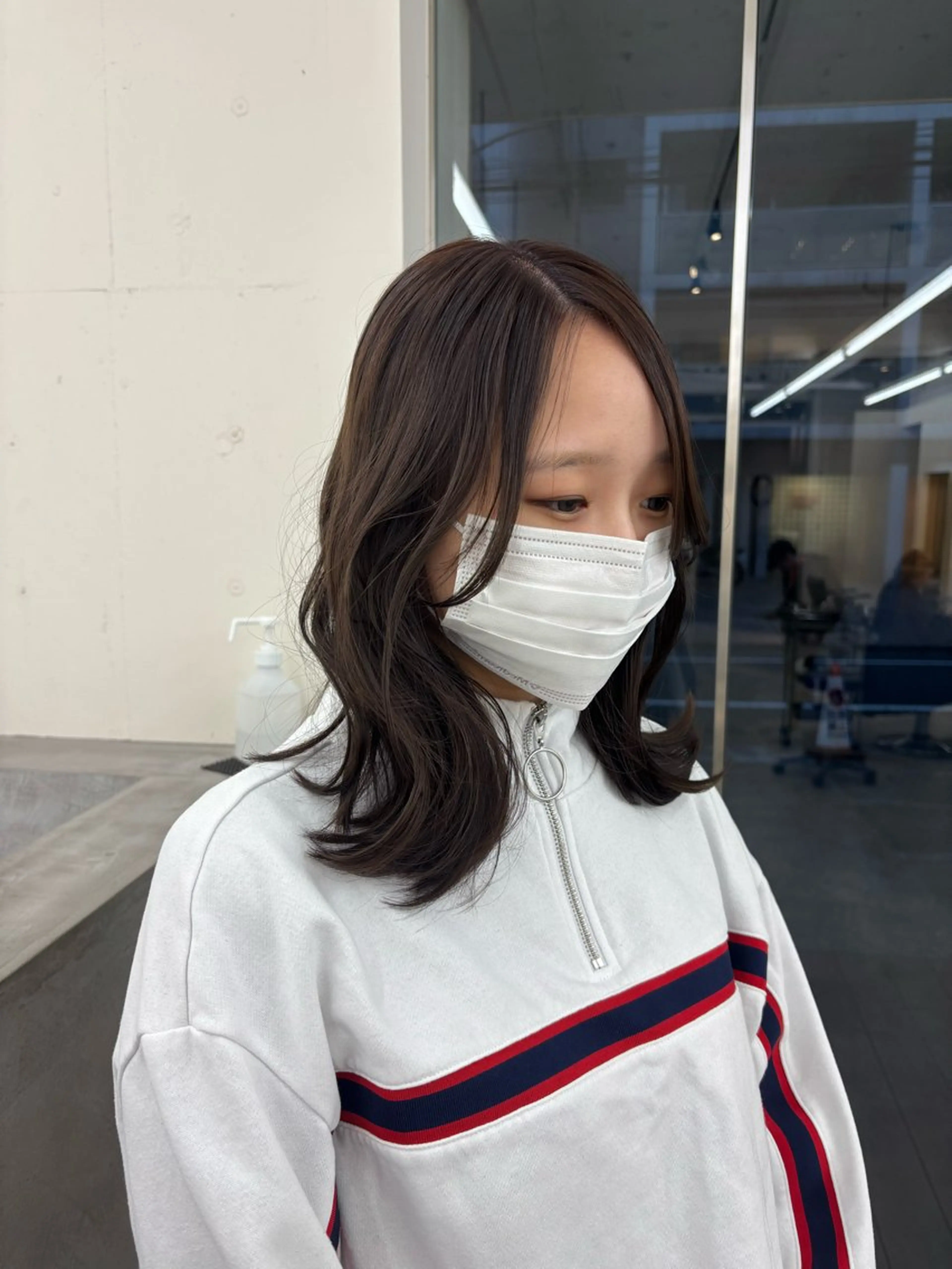 ミディアム ケアカラー 学生 暗髪／艶髪／渋谷/ モモカ🎀のヘアスタイル