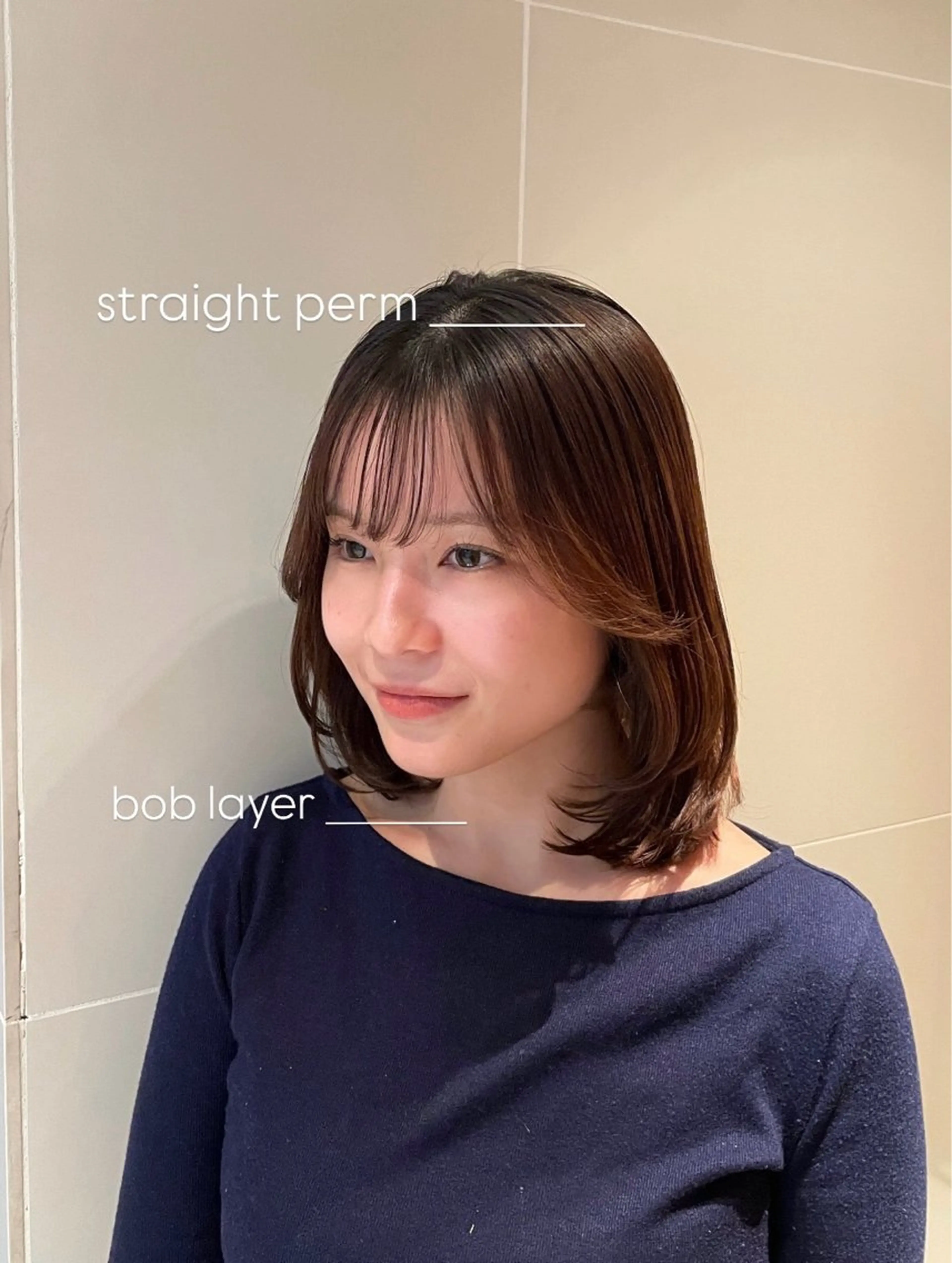 ショート パーマ ボブレイヤー ボブ レイヤーカット 縮毛矯正 カット 縮毛矯正 トリートメント 縮毛矯正/レイヤー 🌙ひかるのヘアスタイル