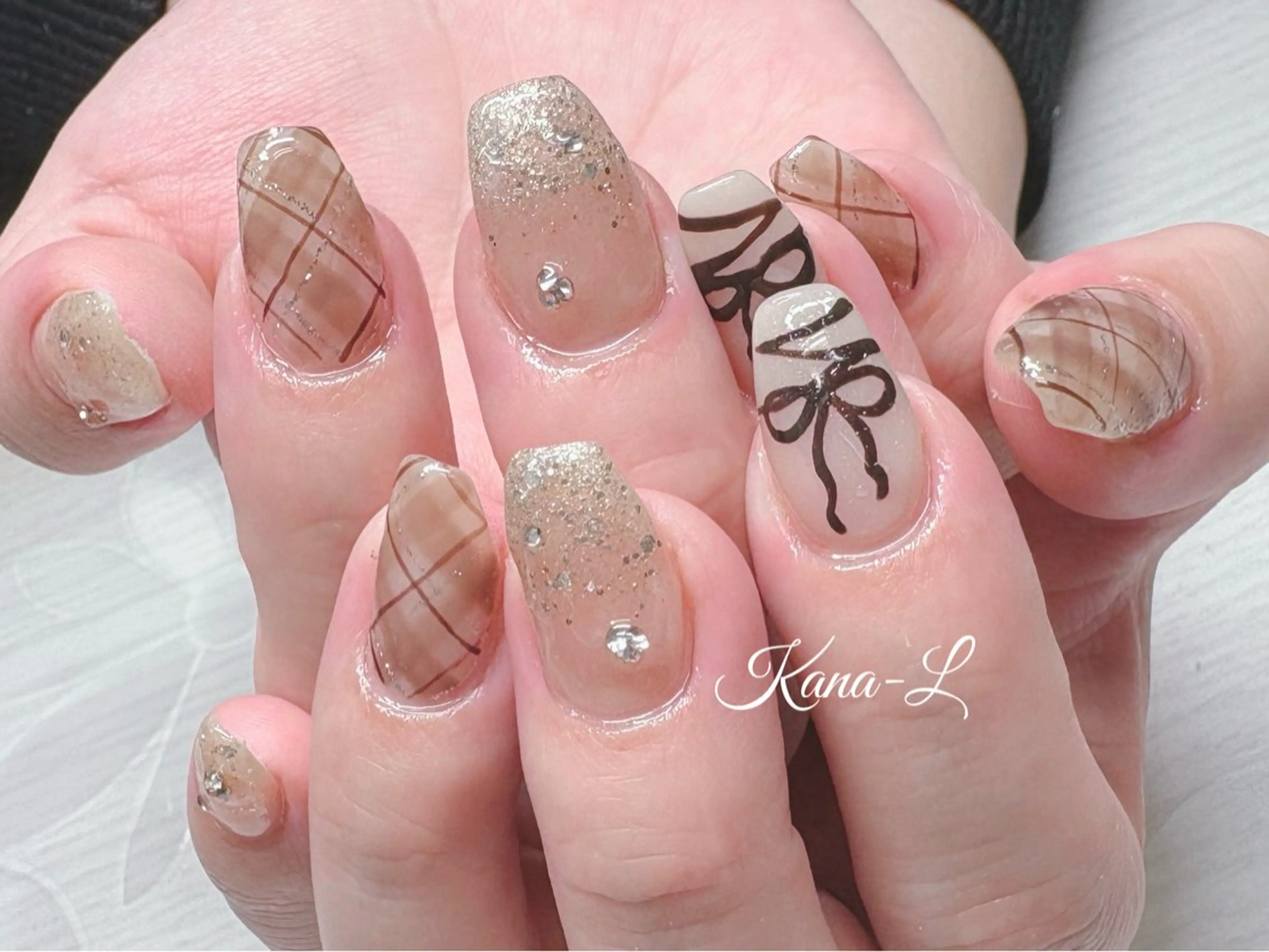 ネイル ジェルネイル 韓国ネイル パラジェル ワンホンネイル 芦辺 香奈のネイルデザイン