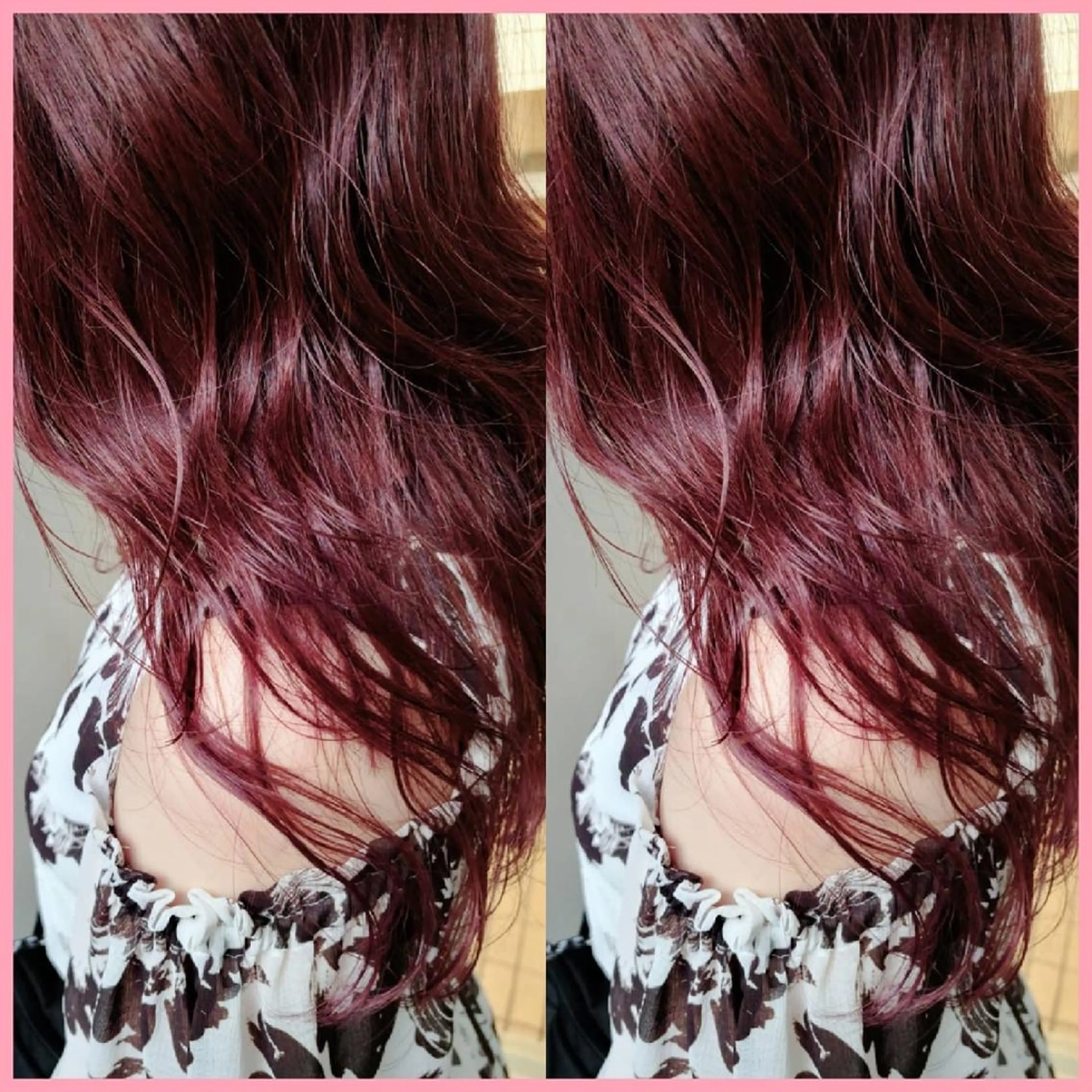 ロング カラー ブリーチ カシス ブリーチなしカラー ピンクカラー [Lil by  JIL BLAN]所属・田中 孝征のヘアスタイル