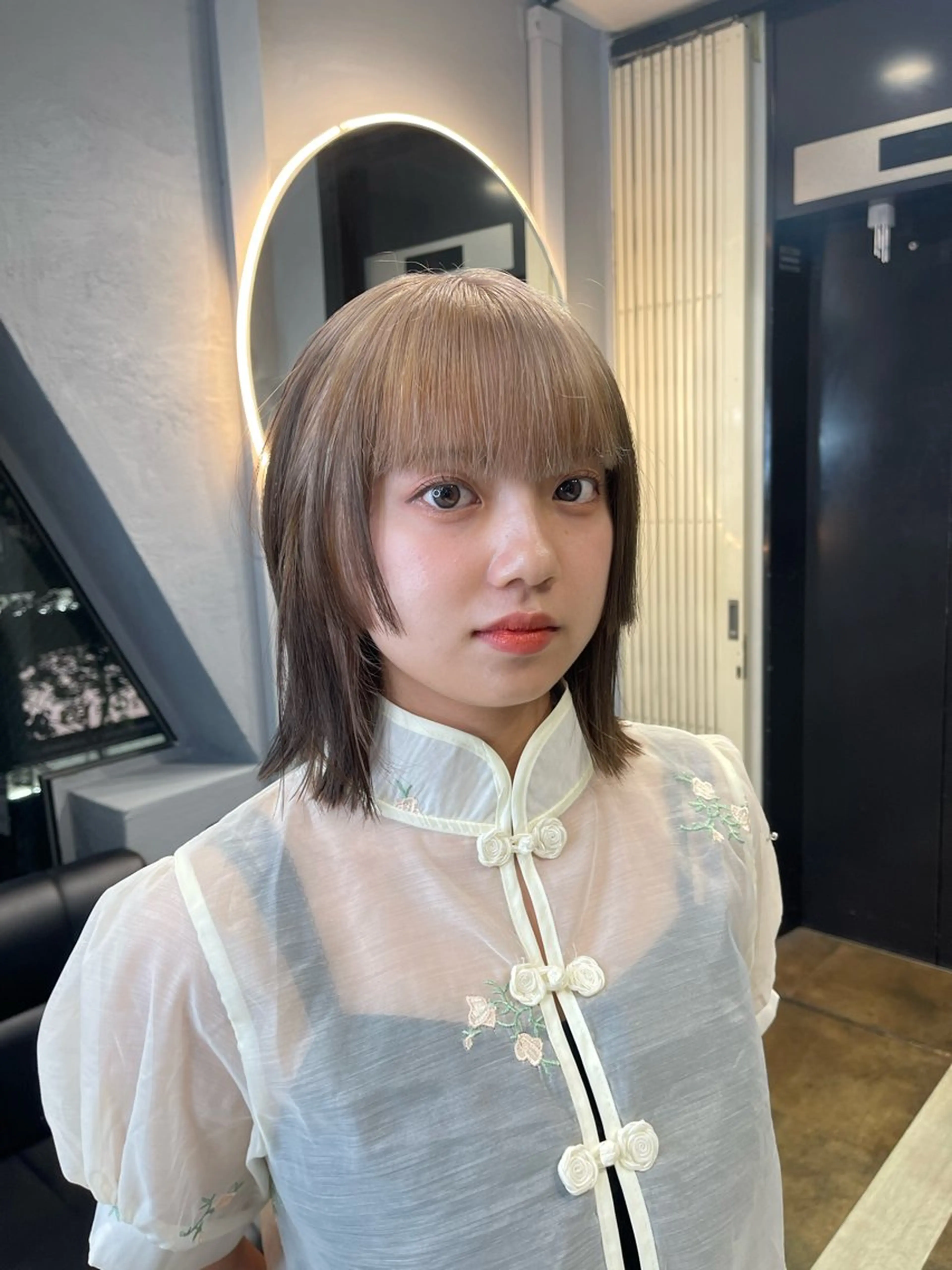 ミディアム カラー ヘアカラー トリートメント TATSUブリーチ/ ミルクティーベージュのヘアスタイル