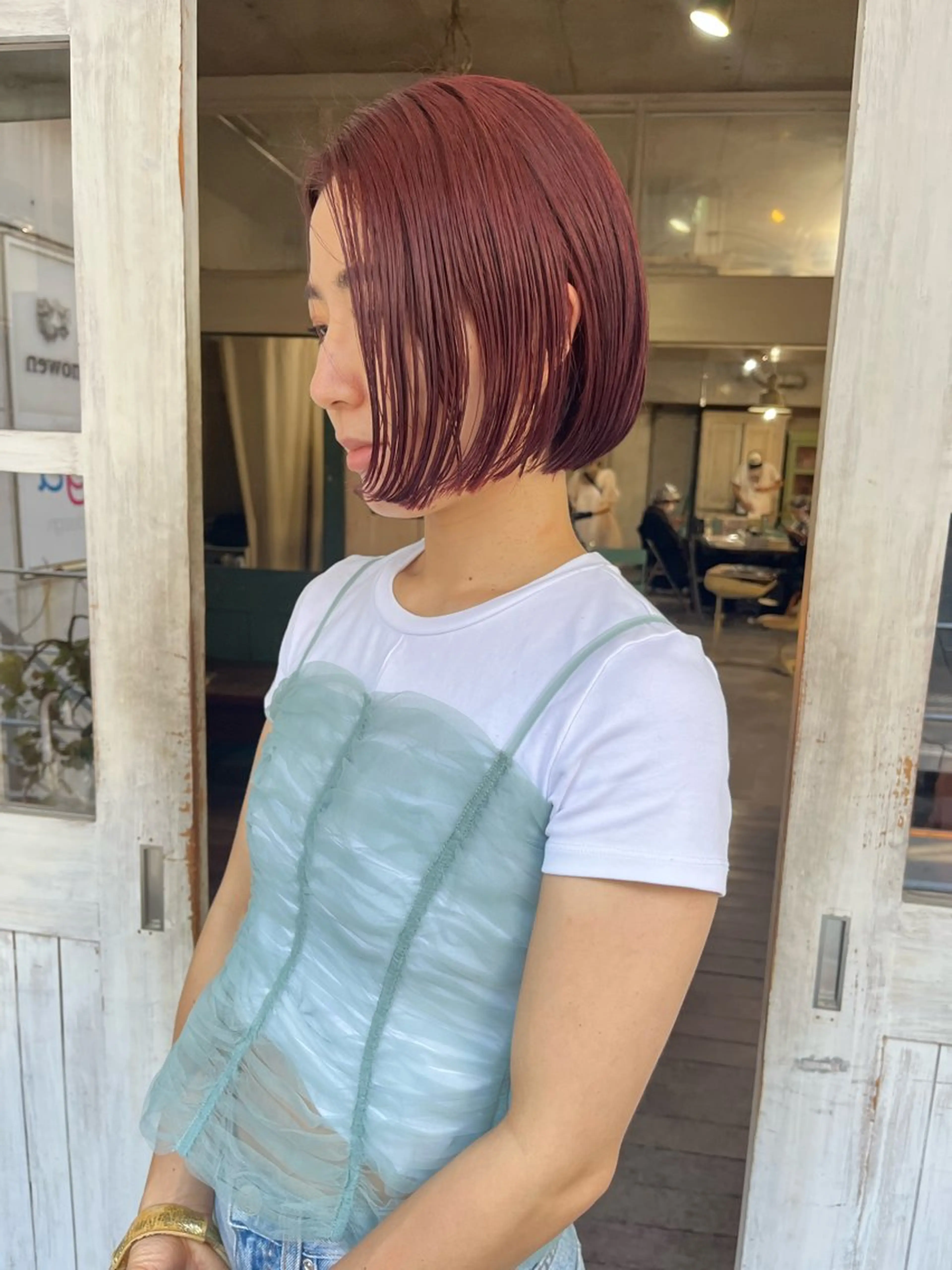 ショート カラー カット ヘアカラー トリートメント ハイトーン/顔まわり レイヤー/YUKAのヘアスタイル