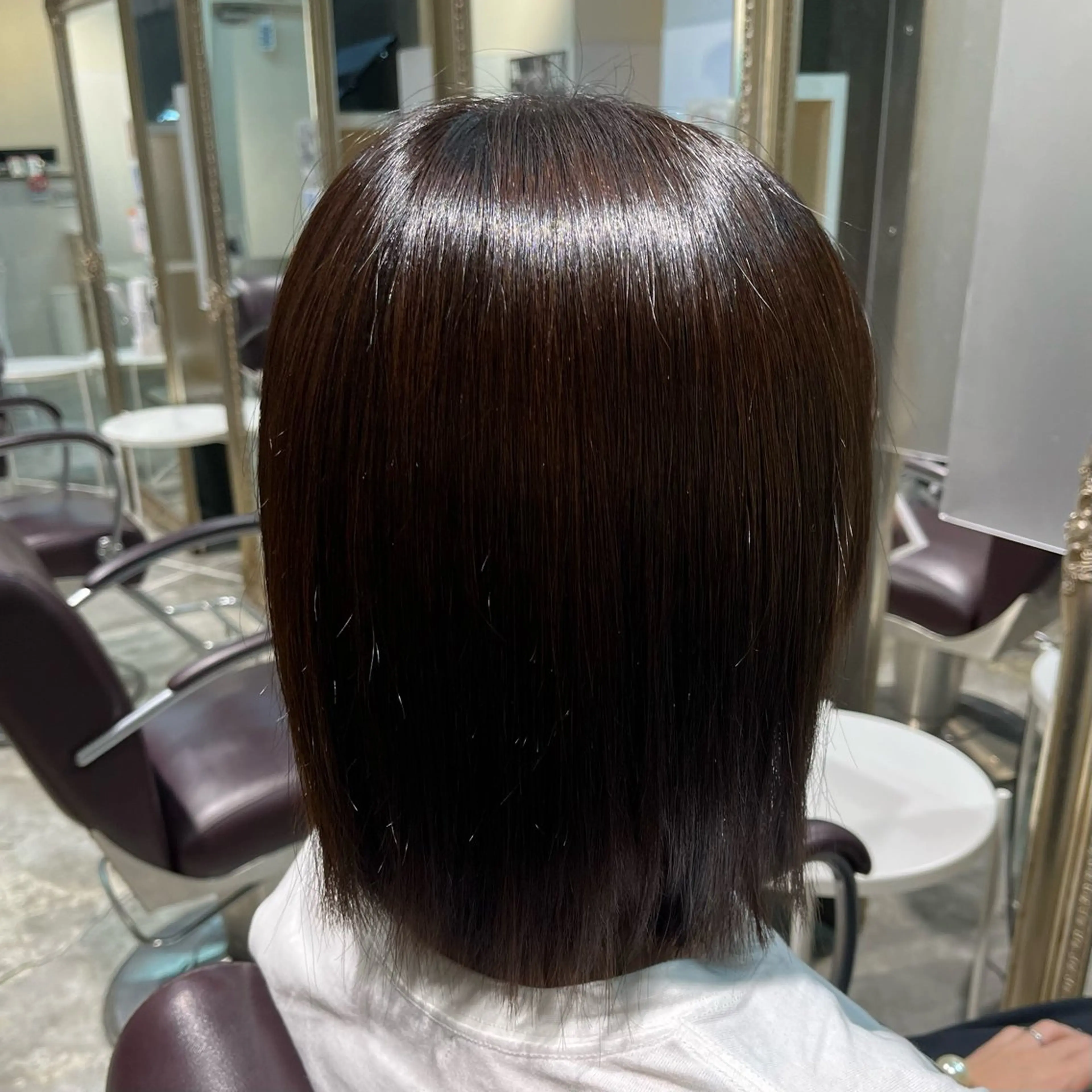 ミディアム カラー ヘアカラー フェザーパーマ🌙 毛流れ yuzukiのヘアスタイル