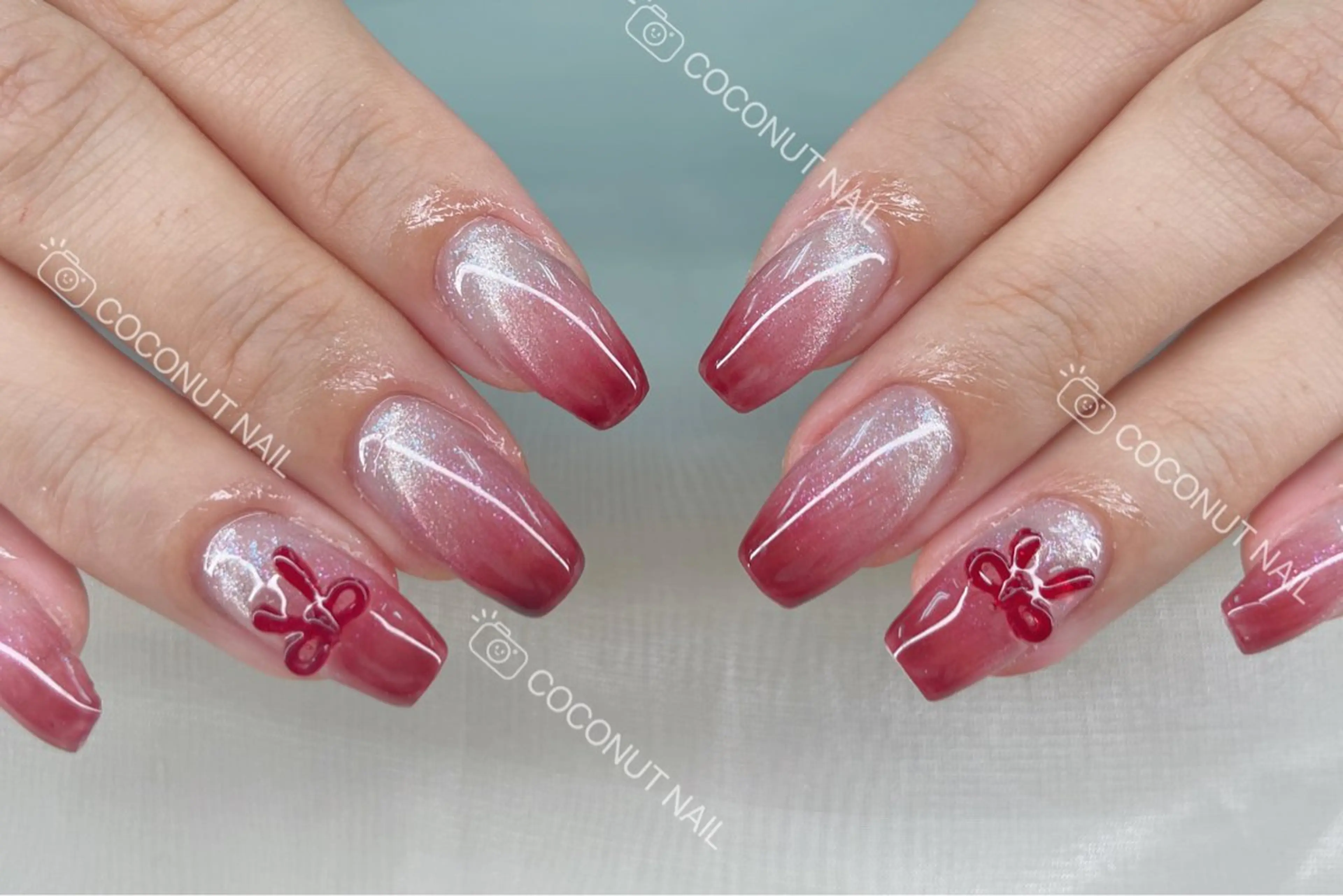 ネイル べっ甲ネイル フレンチネイル キラキラネイル マグネットネイル 大理石ネイル(マーブル) ハンドネイル 神田 ココナッツのネイルデザイン