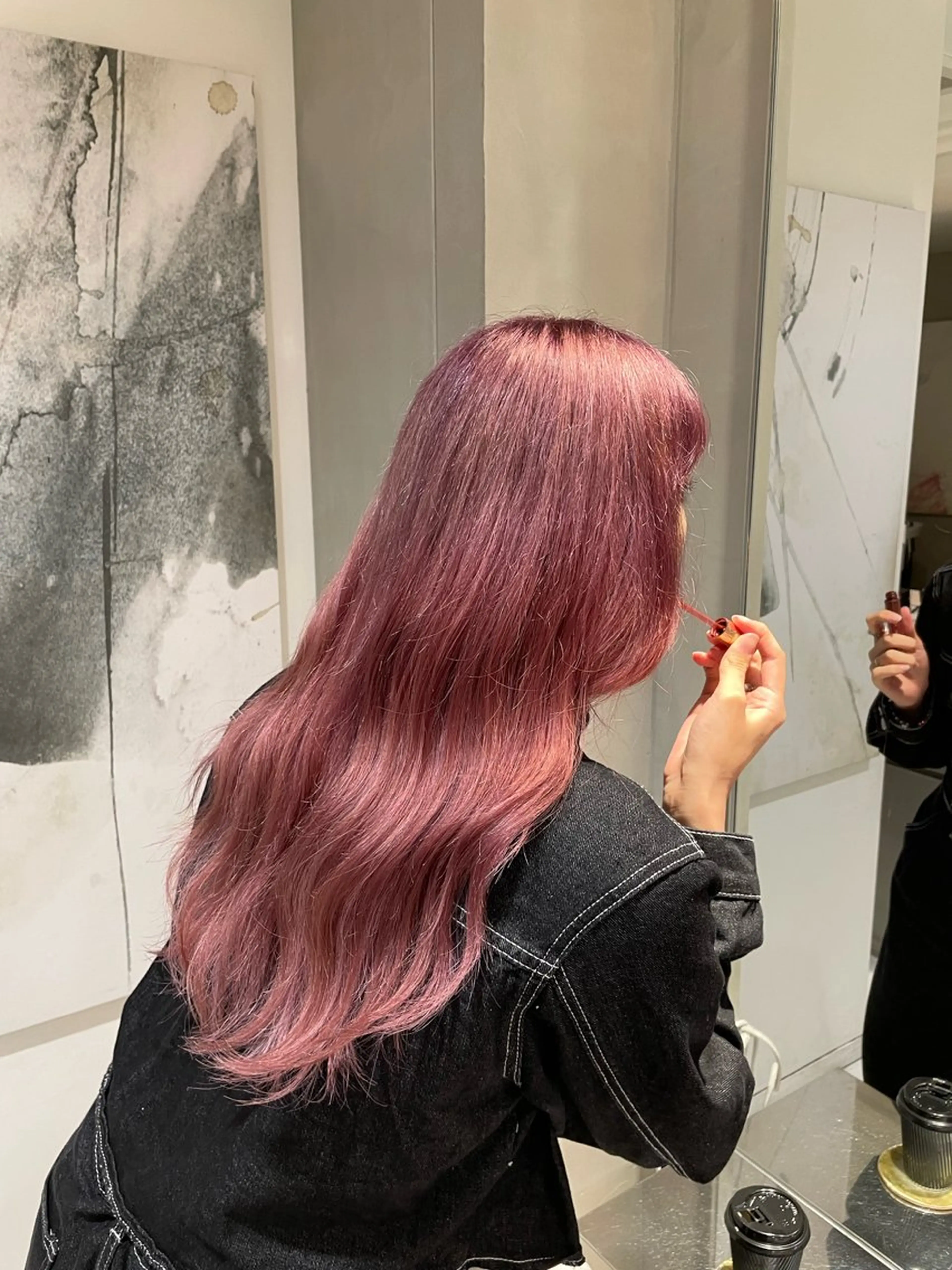 ロング カラー ヘアアレンジ ヘアカラー トリートメント ヘッドスパ ヘアセット 艶髪/レイヤーカット 🐣misakiのヘアスタイル