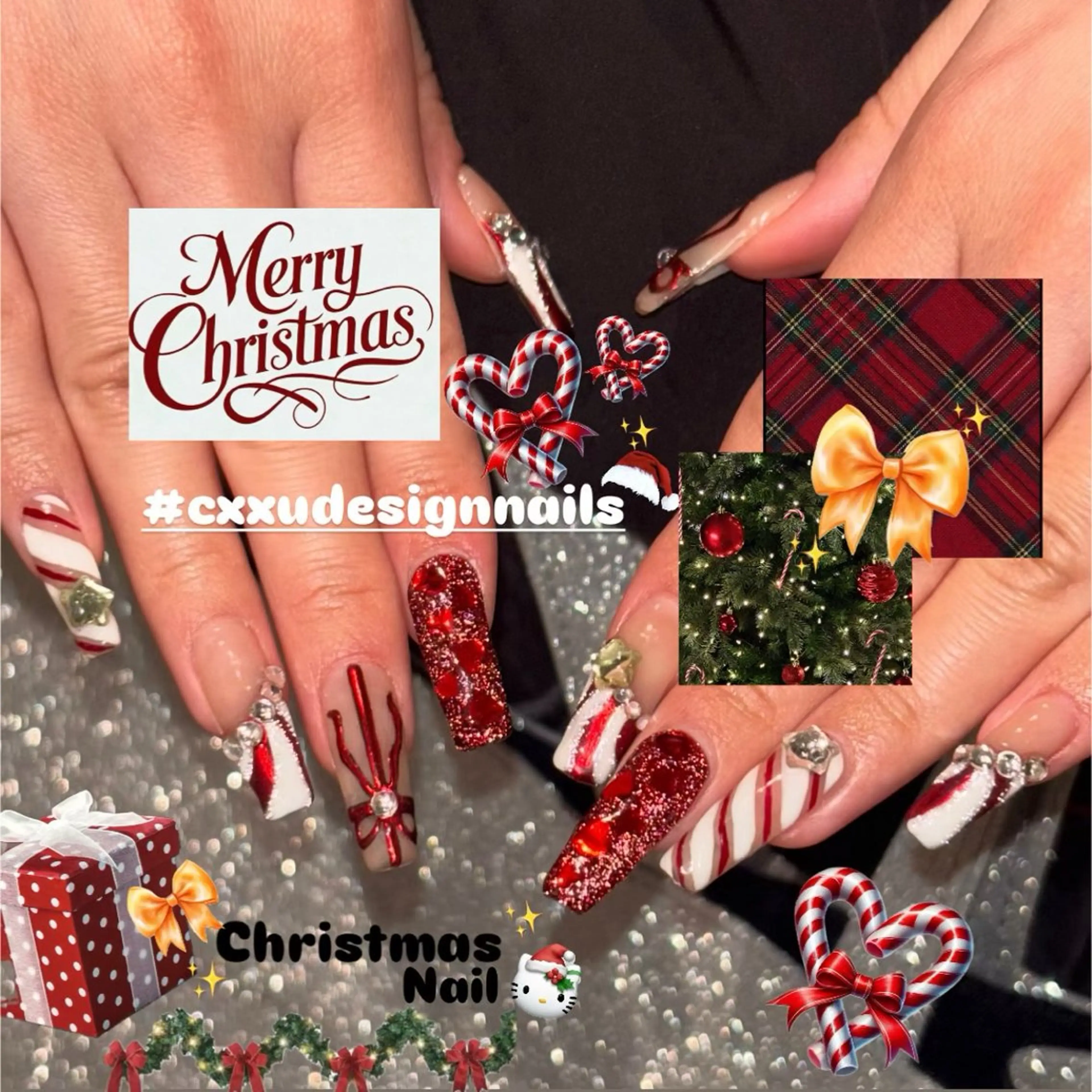 ネイル 冬ネイル クリスマス ハンドネイル 🐬Cxxu° Nail✝️のネイルデザイン