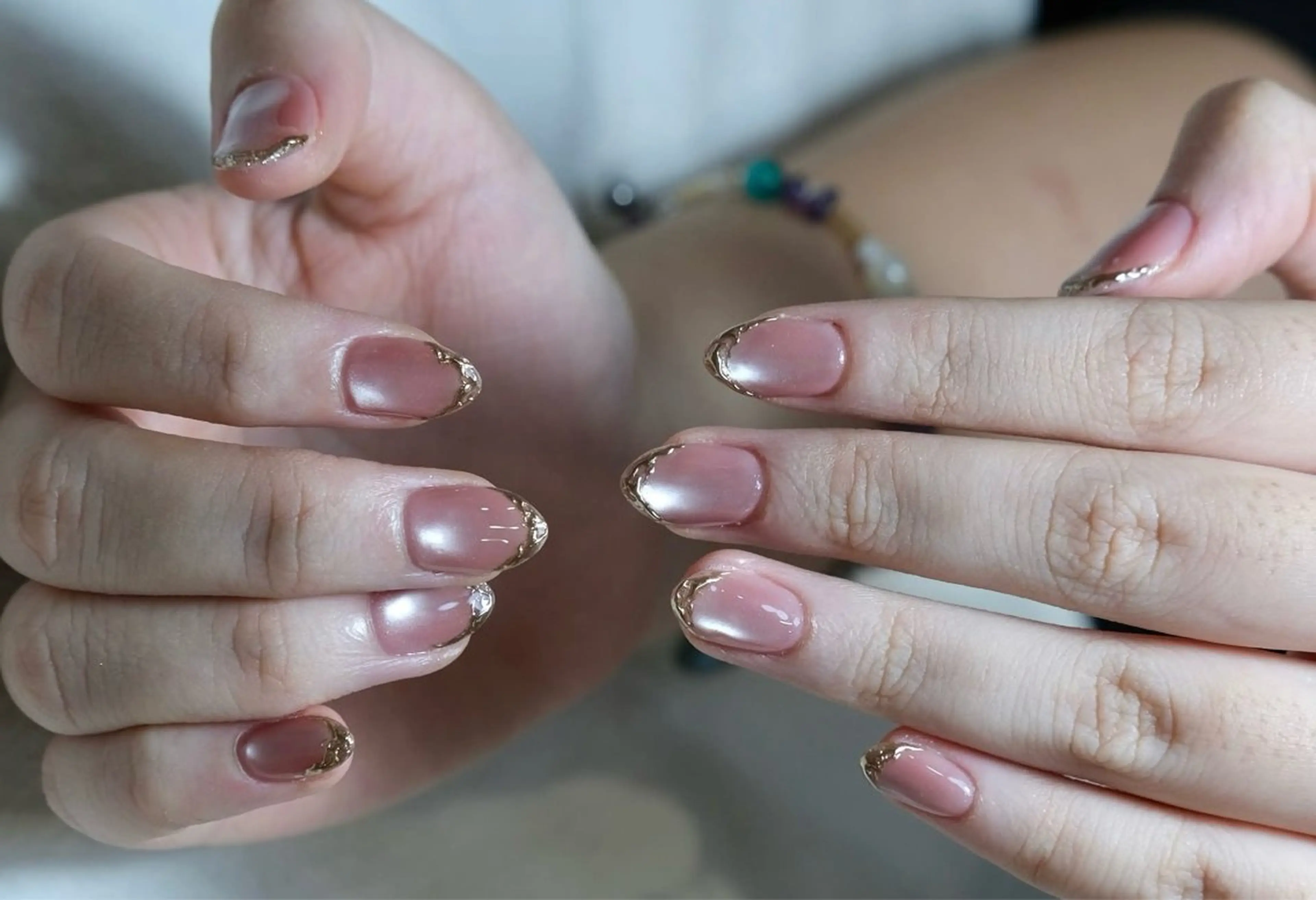 ネイル フレンチネイル ミラーネイル Trang An Nail Salon所属・チャン アンのネイルデザイン