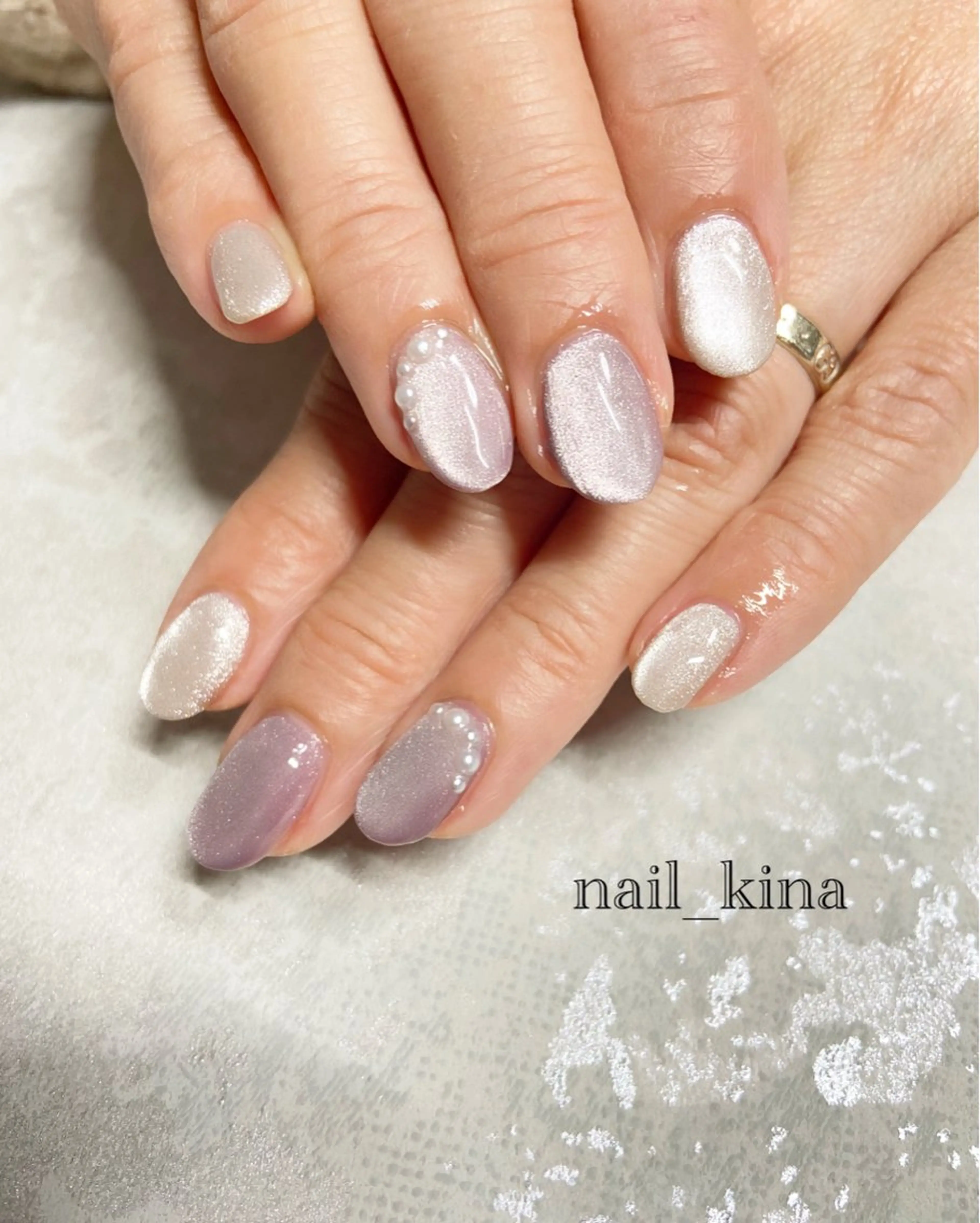 ネイル マグネットネイル マグネットワンカラー ワンカラーネイル nail_ kinaのネイルデザイン