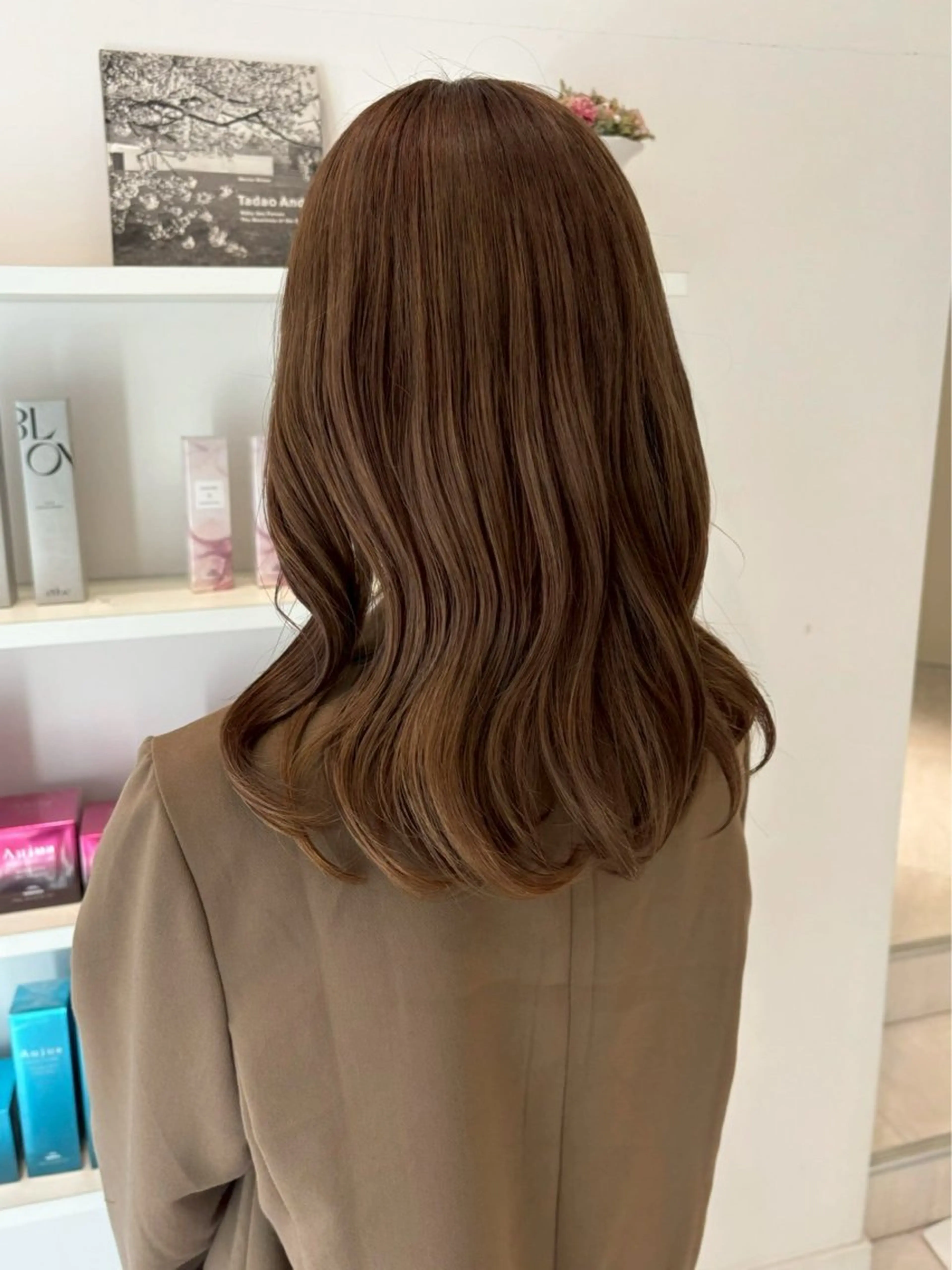 セミロング カラー ParveMix 楠本結菜のヘアスタイル